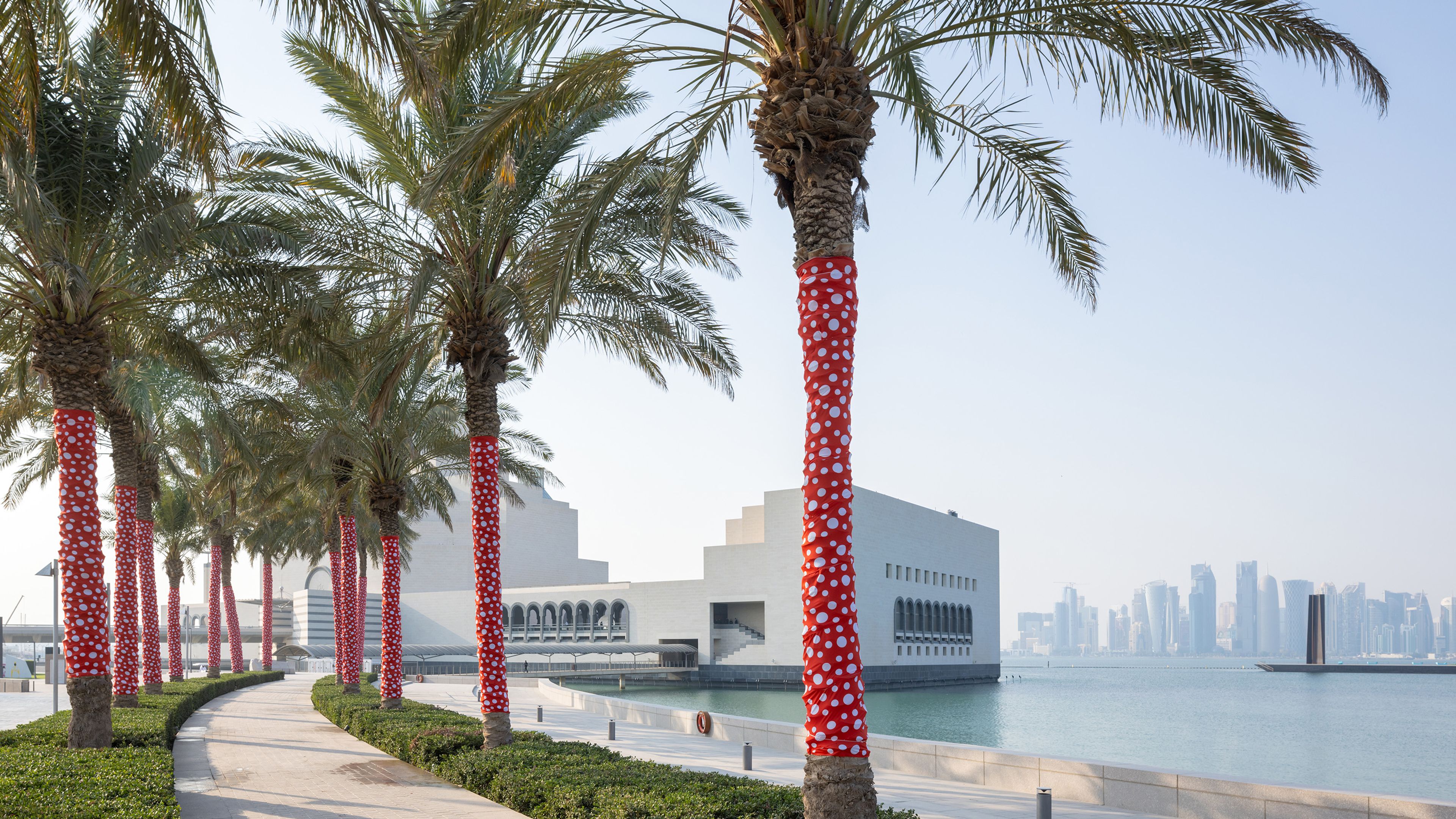 Installation view from Yayoi Kusama’s exhibition My Soul Blooms Forever, Museum of Islamic Art. Doha. Qatar, November 19, 2022 - March 1, 2023.