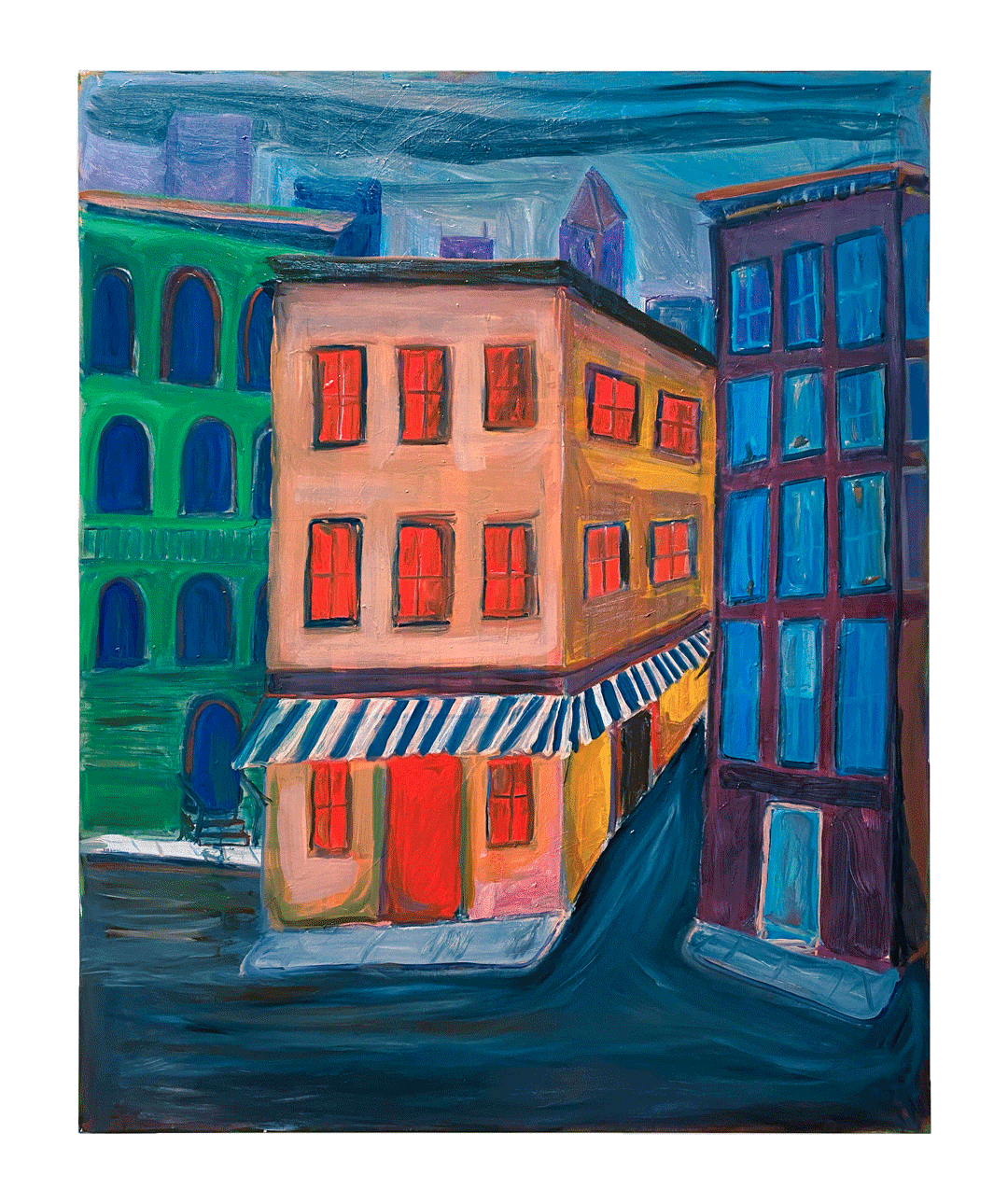 An untitled painting by Josh Smith, dated 2020.