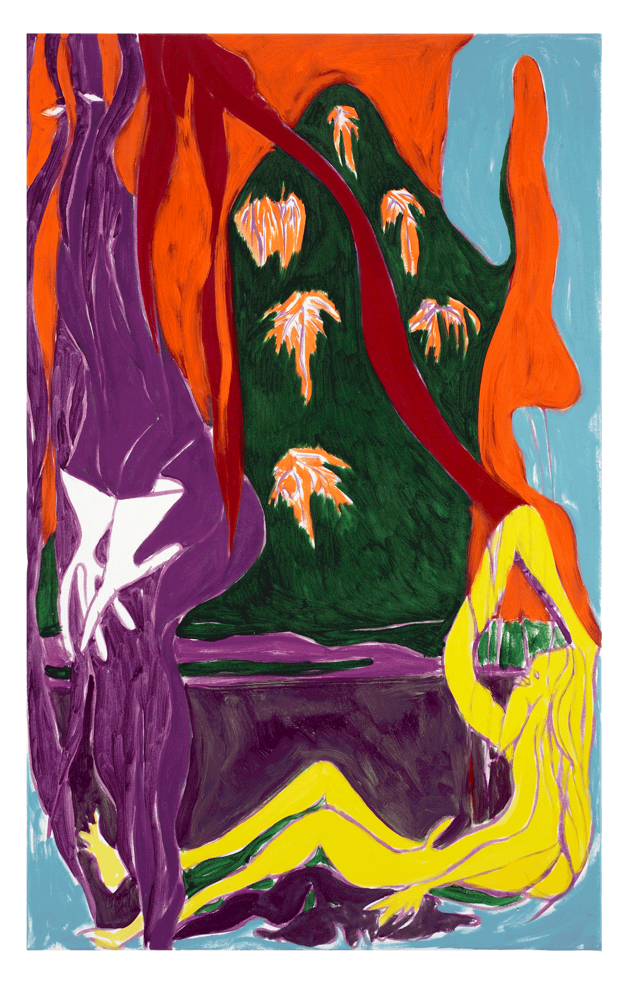 A painting by Chris Ofili, titled Lazarus (green hill), dated 2007.
