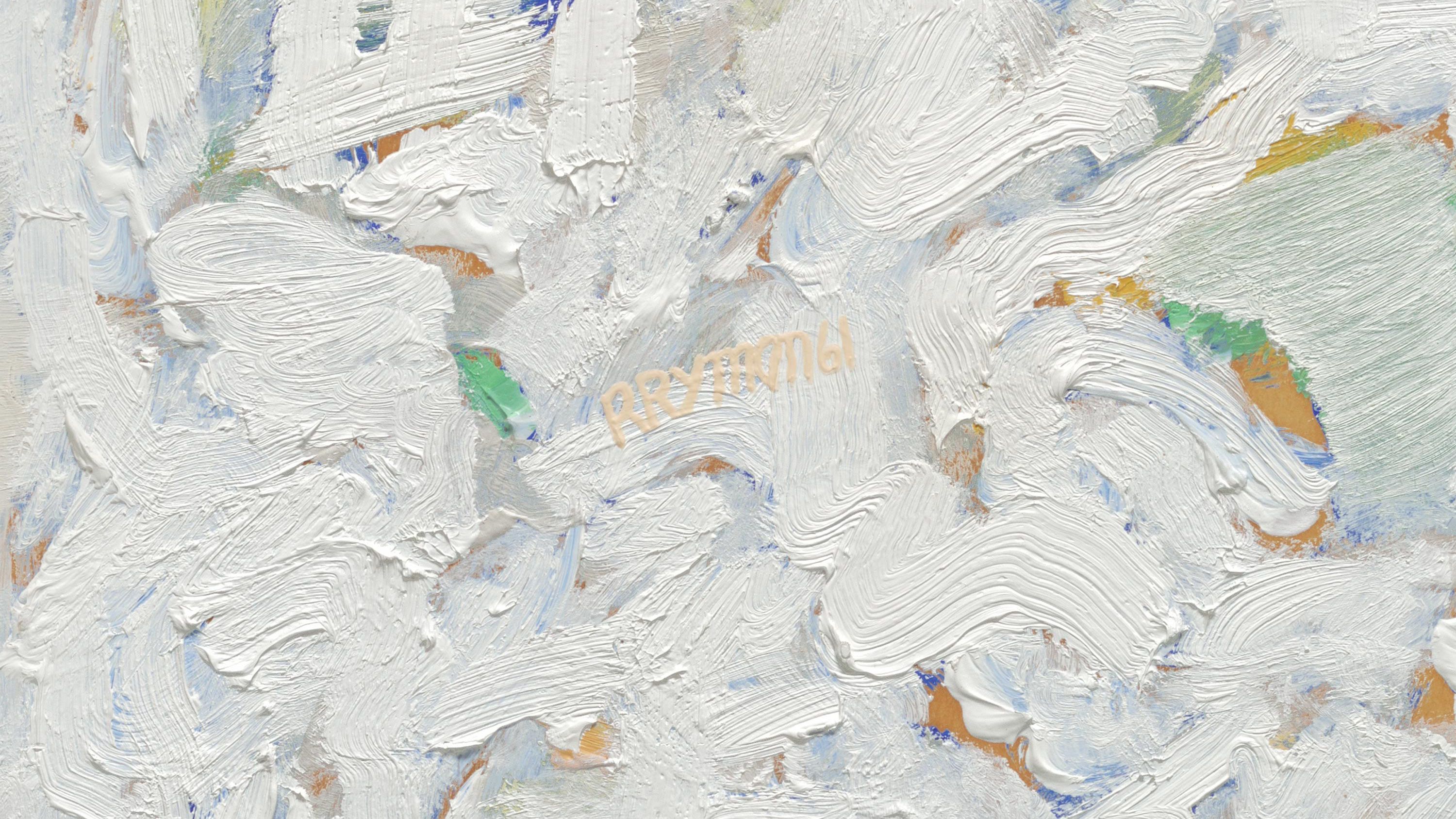 A detail of a painting by Robert Ryman, titled Wedding Picture, dated 1961
