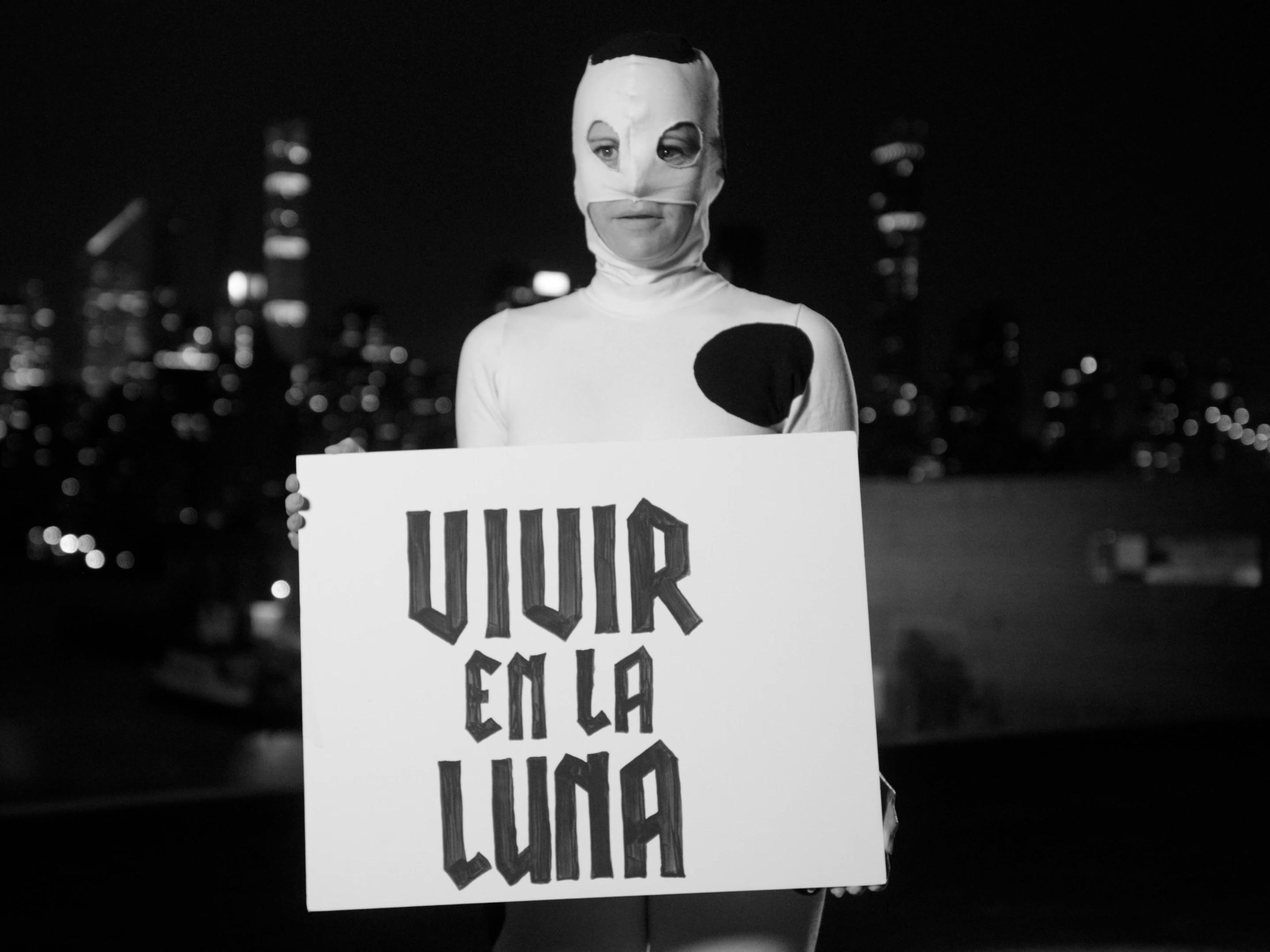 A still from a video by Marcel Dzama, titled To live on the Moon (For Lorca), dated 2023.