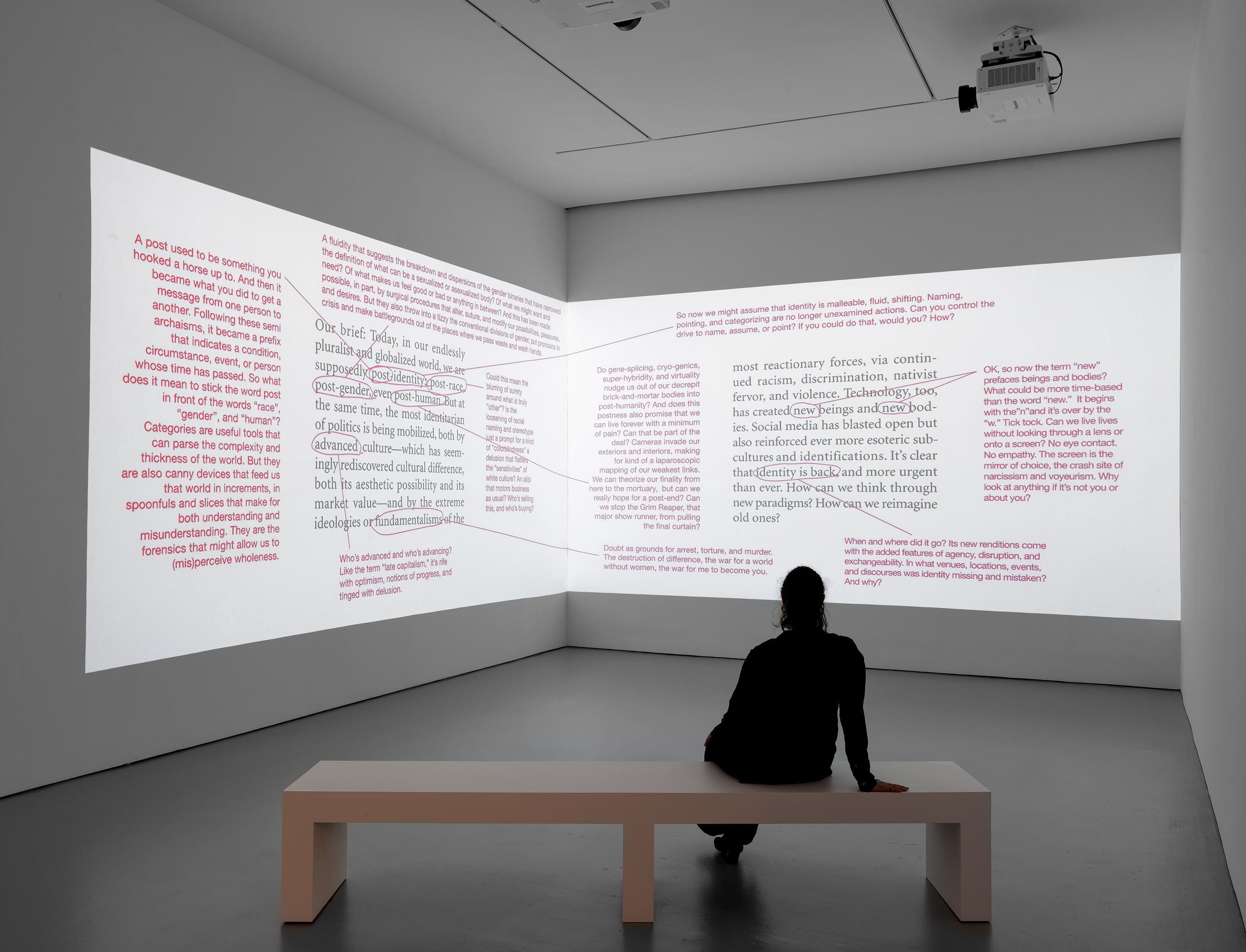Installation view, Barbara Kruger, David Zwirner, New York, dated 2022