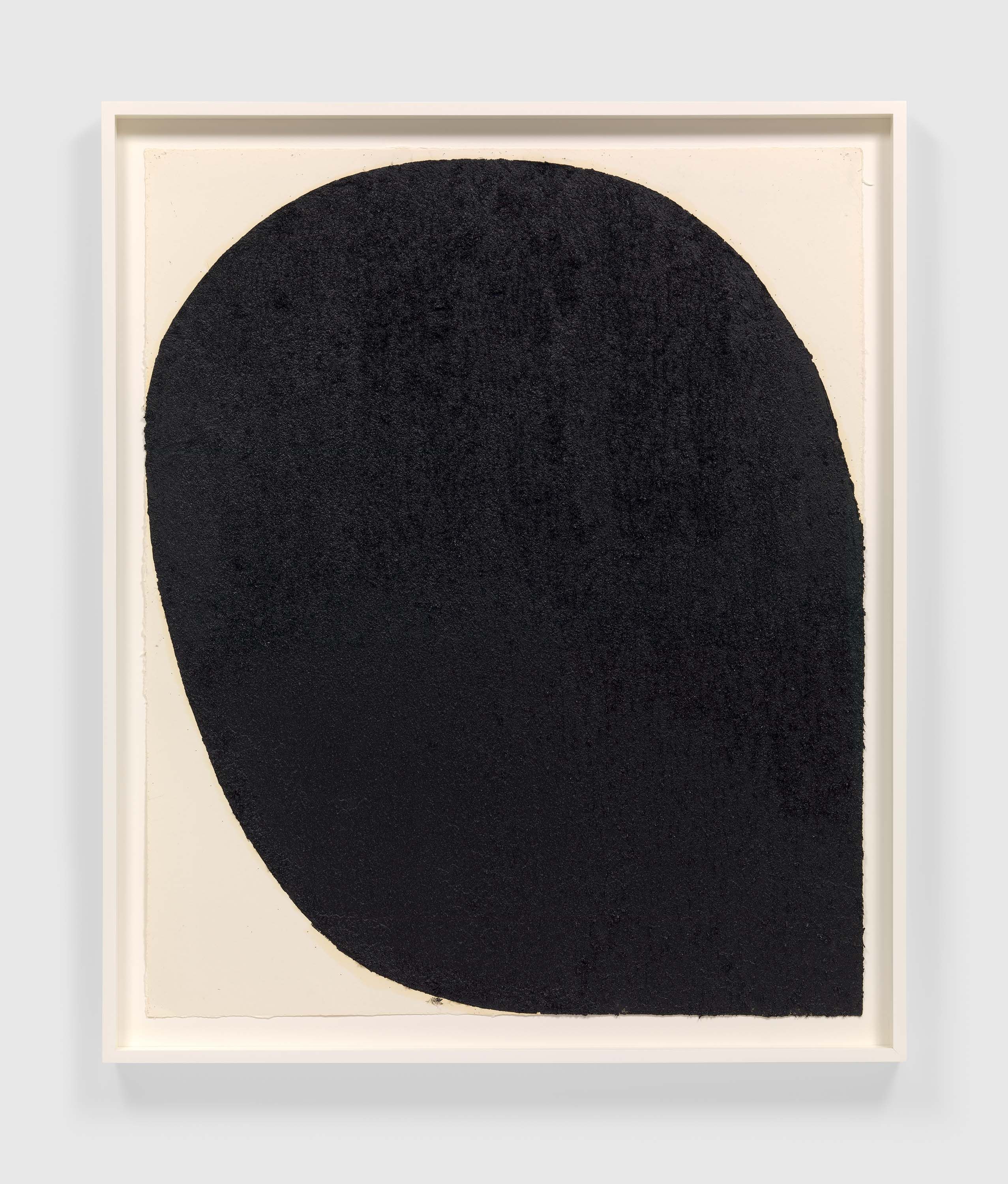 A paintstick, etching ink, and silica on handmade paper by Richard Serra, titled The Desperate Hours, dated 2020.