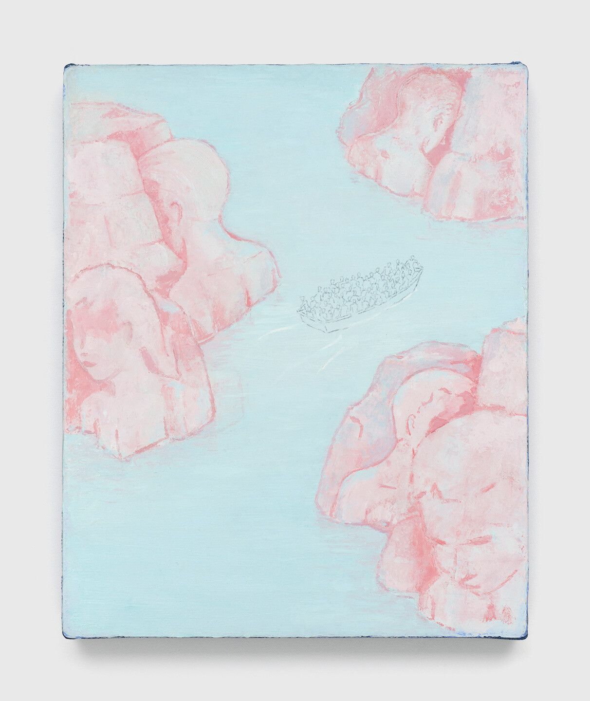 A painting by Francis Alÿs, titled Untitled (Study for Don't Cross the Bridge Before You Get to the River), dated 2008-2020.