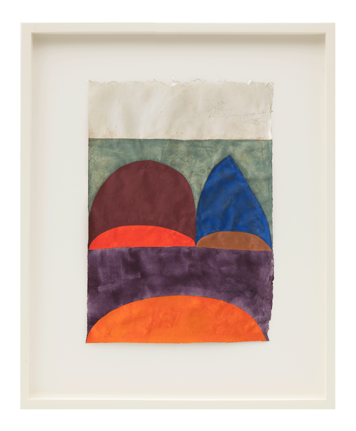 A work on paper by Suzan Frecon titled war, big, dated 2020.