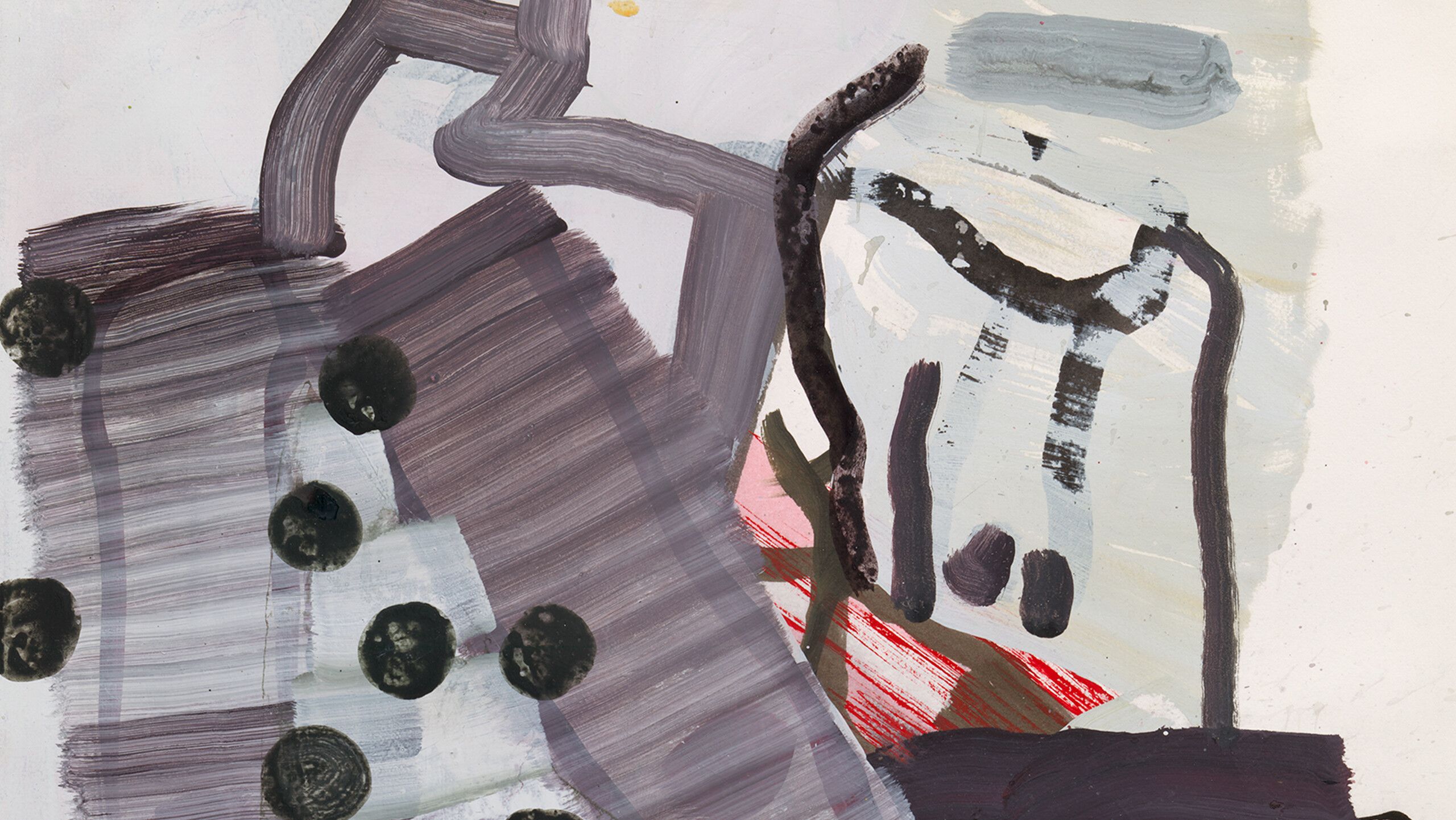 A detail from a painting titled Paradise (An Alphabet for Miss Morrison) by Amy Sillman, dated 2021