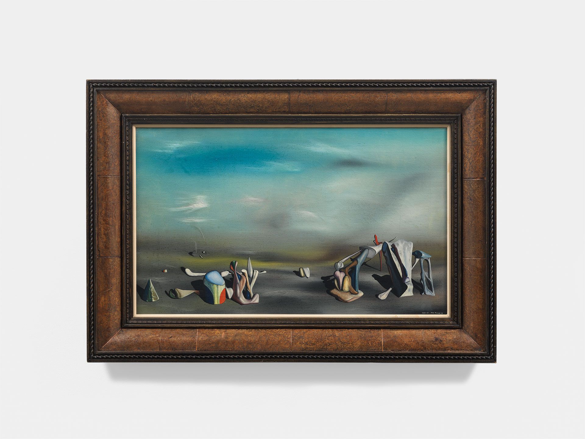A painting by Yves Tanguy, titled Les Survenants I, translated as The Chance-Comers I, dated 1941.