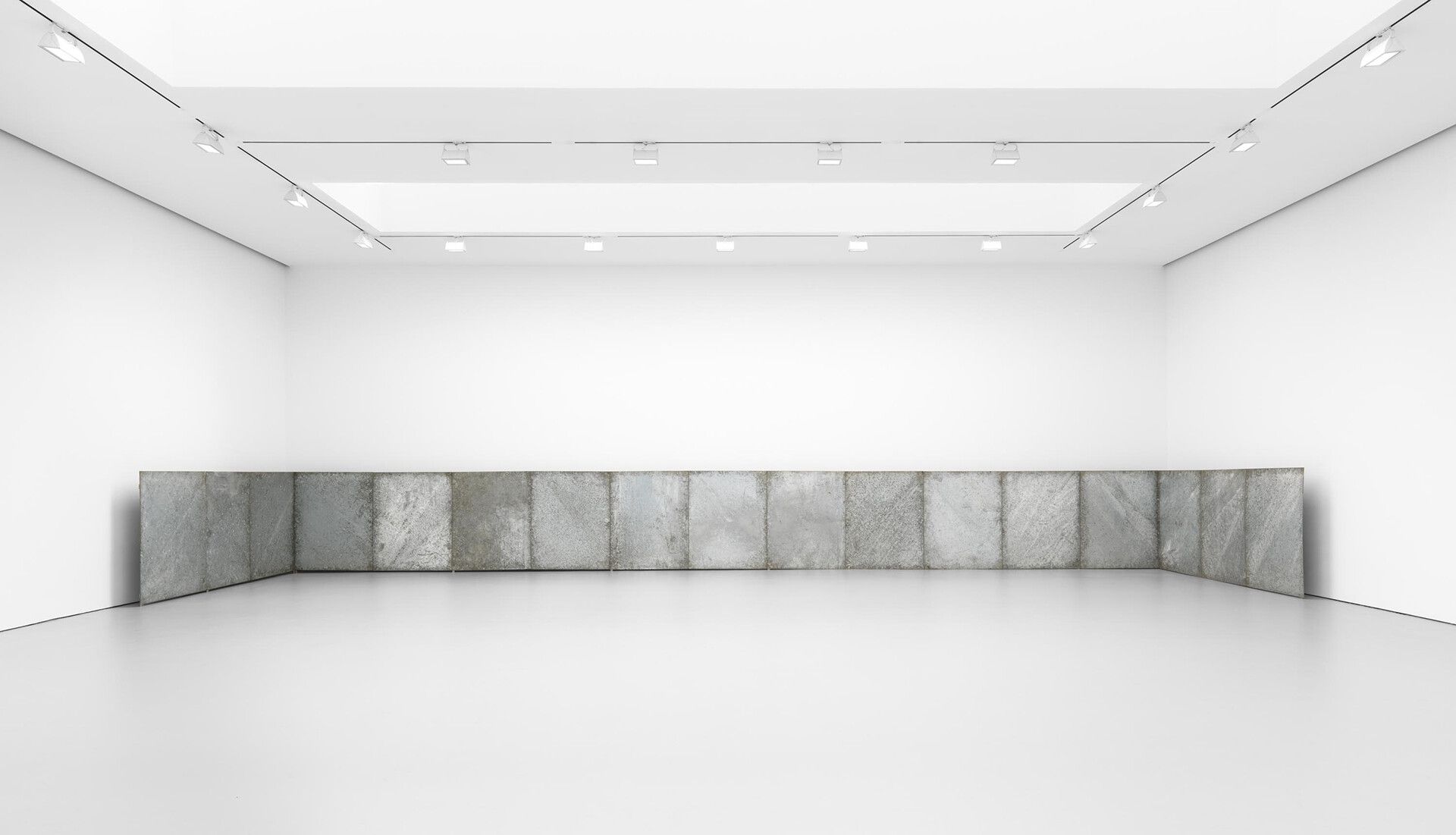 An untitled galvanized iron sculpture by Donald Judd, dated 1970.