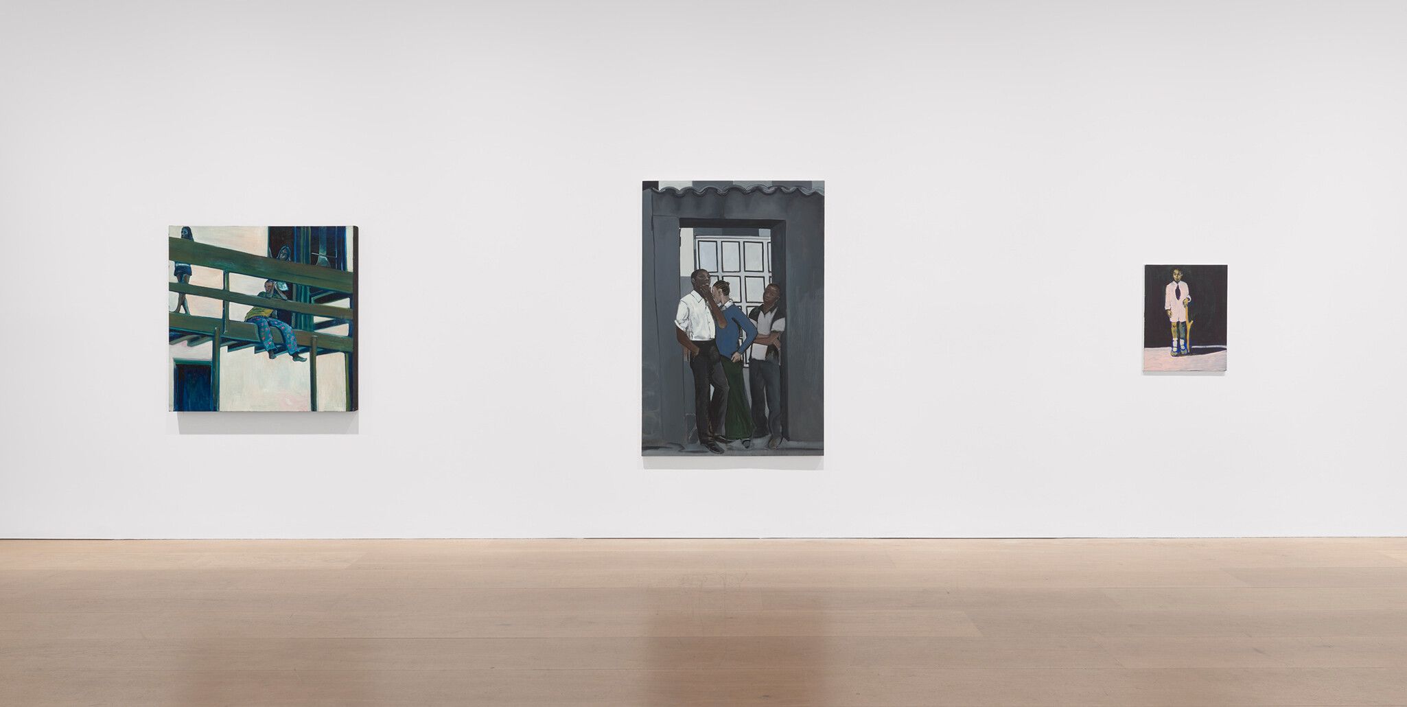 An installation view of an exhibition titled, Noah Davis, at David Zwirner, London, in 2021.