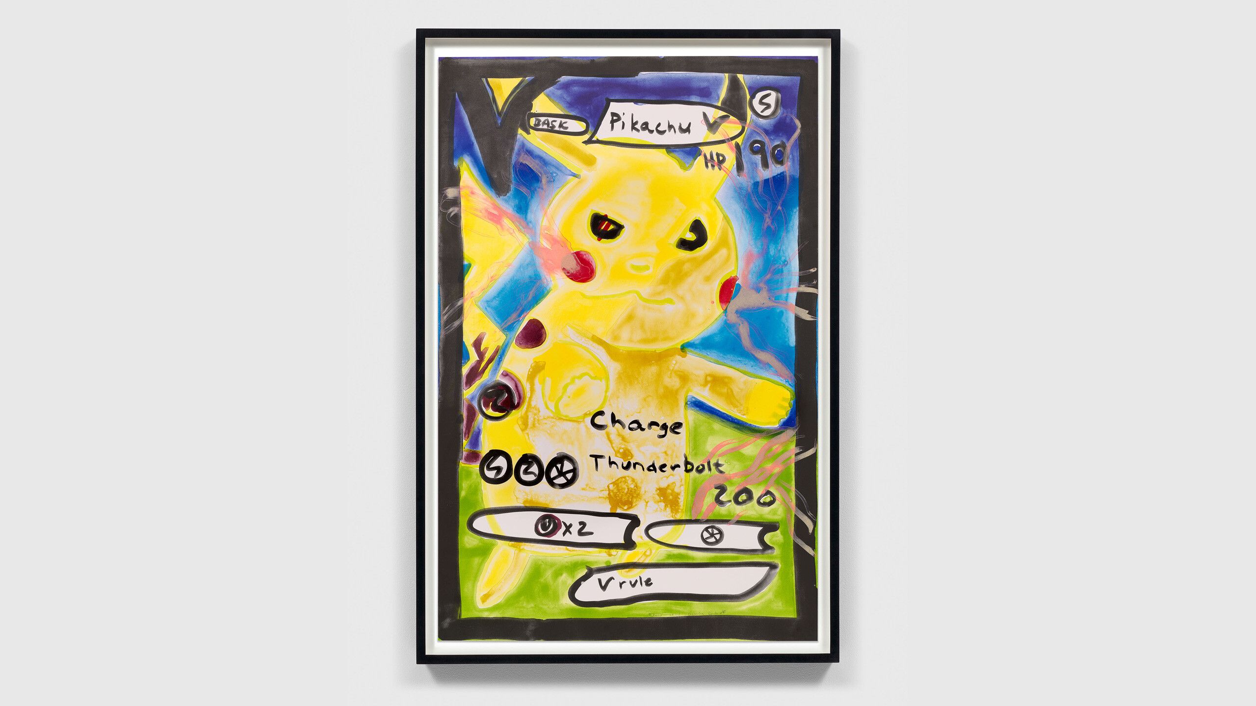 A print by Katherine Bernhardt, titled Pikachu, dated 2022.