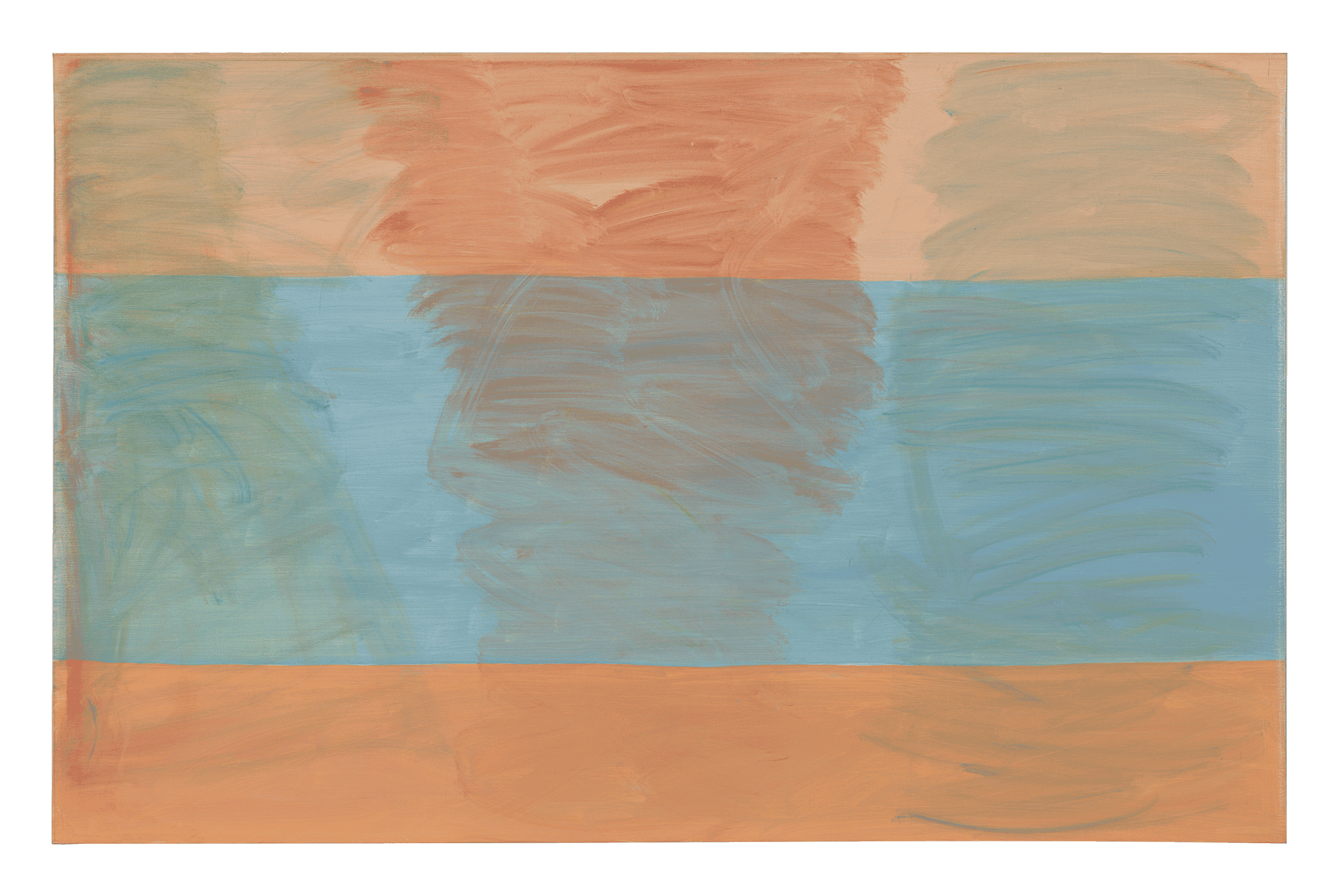 An oil painting on canvas by Raoul De Keyser, titled Moment, dated 2003. 
