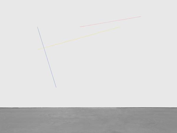 Fred Sandback — Untitled (Sculptural Study, Three-part Wall Construction)