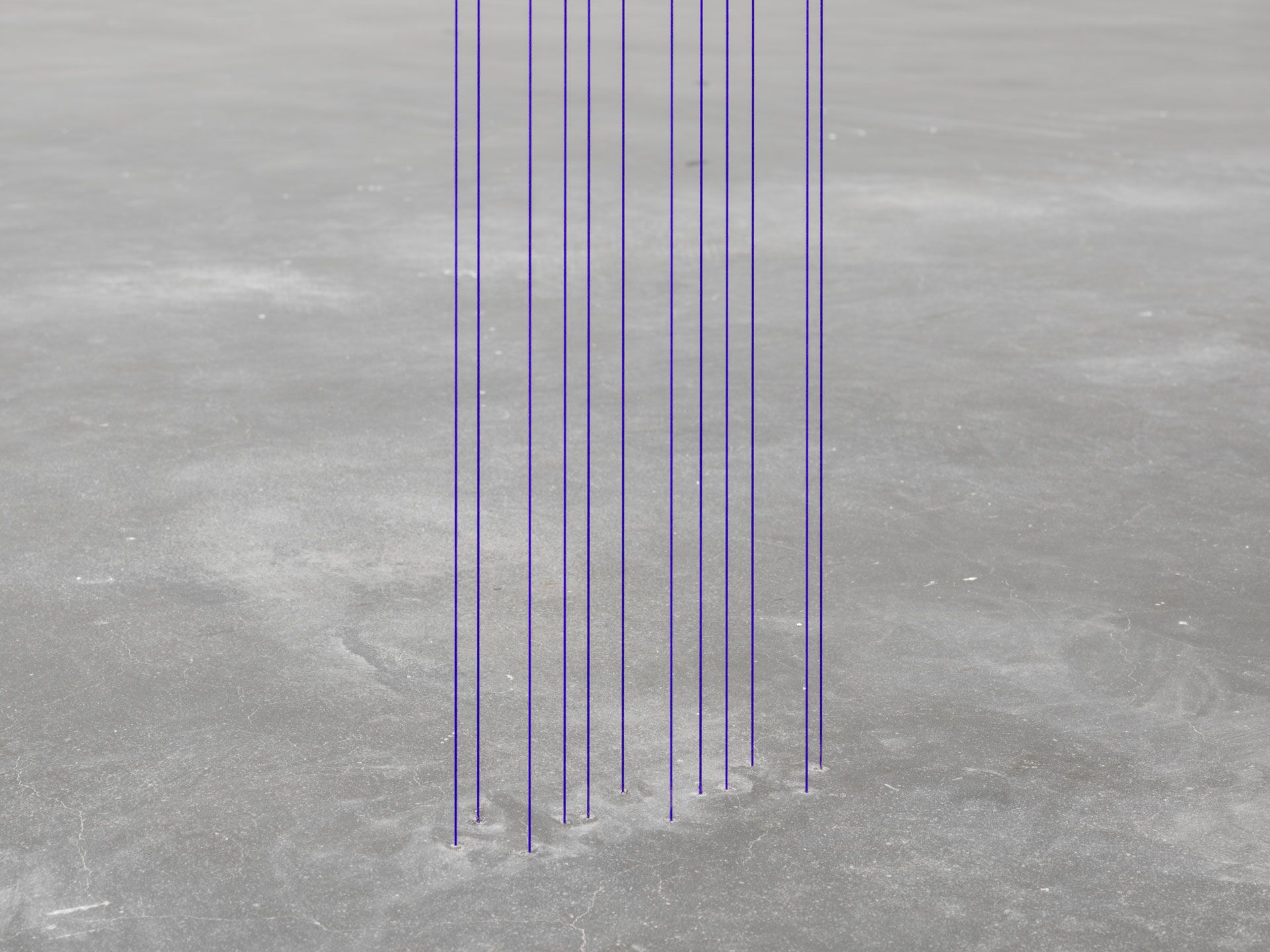 A detail from an untitled sculpture by Fred Sandback, dated 1967.