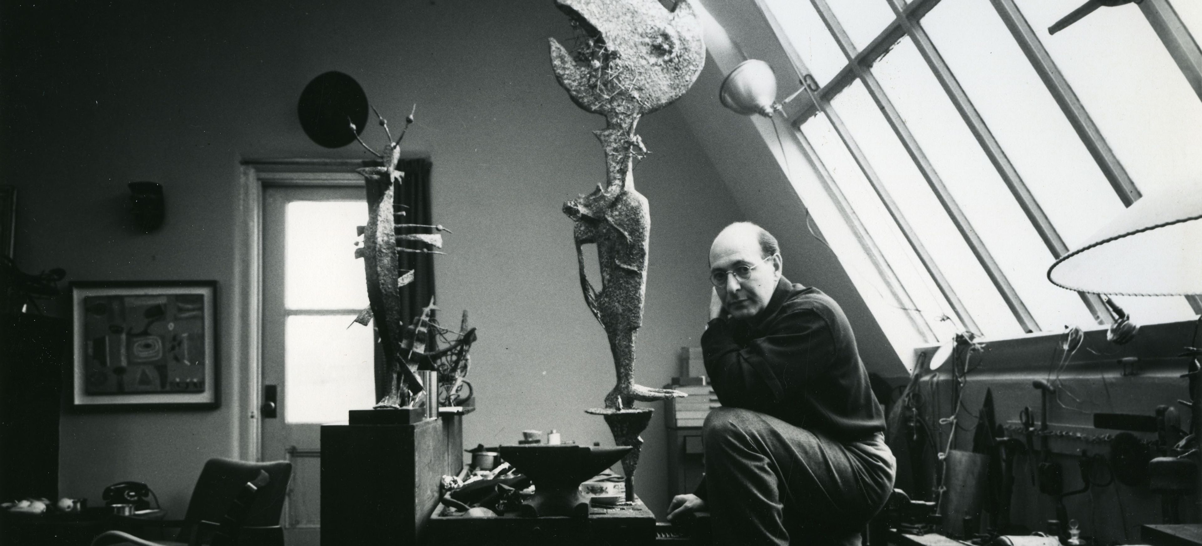 Herbert Ferber in his New York Studio.