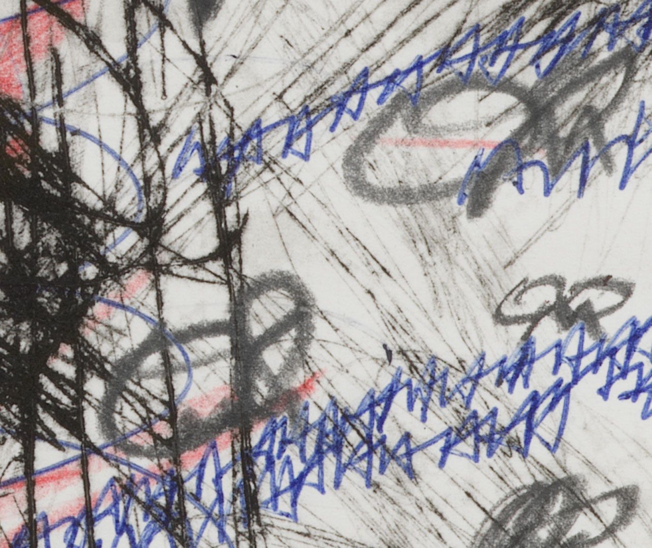 A detail from a work by Oscar Murillo, titled Untitled (poetics of flight), dated 2019