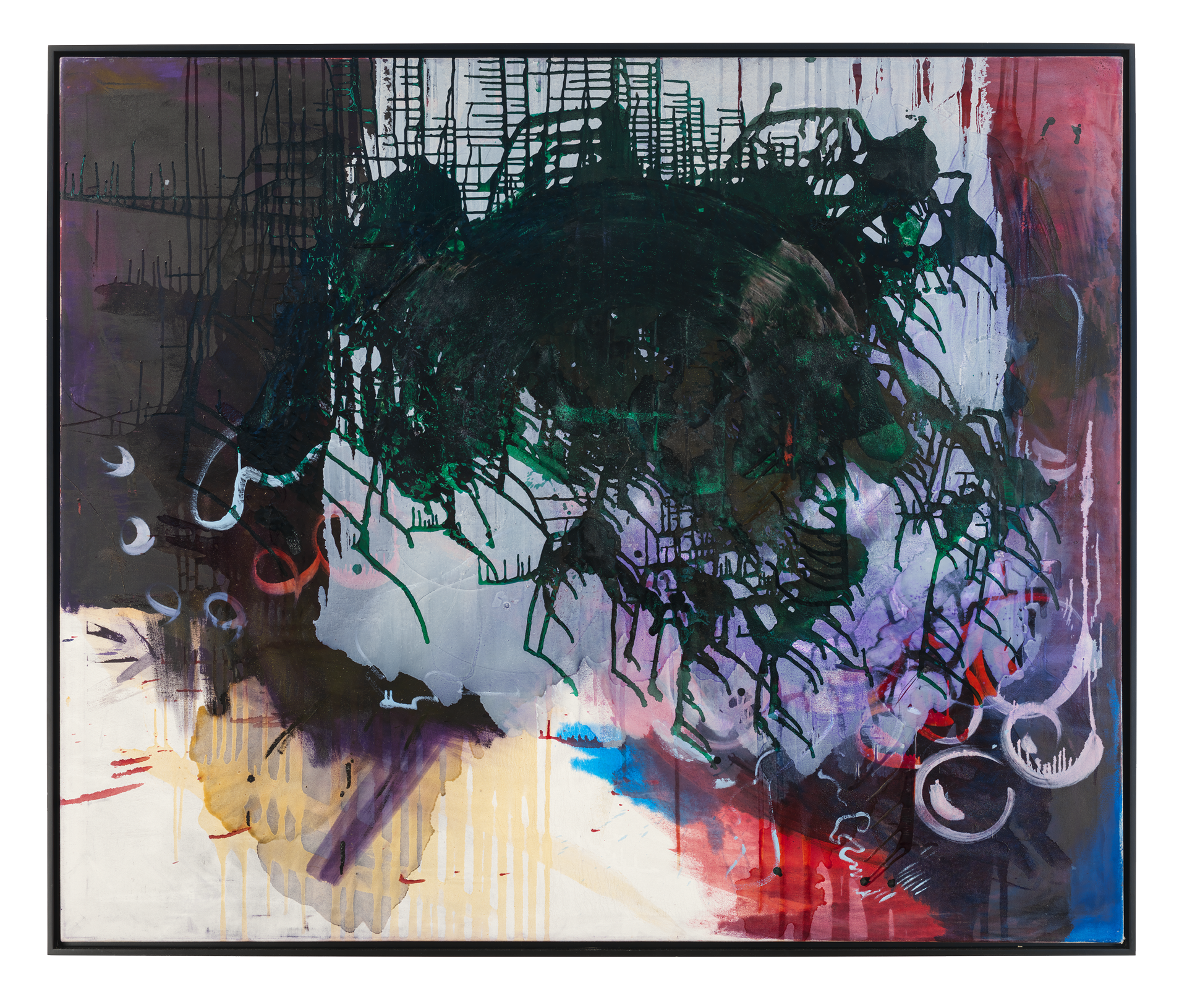 A painting by Sigmar Polke, titled Arcimi Boldi, dated 1984.