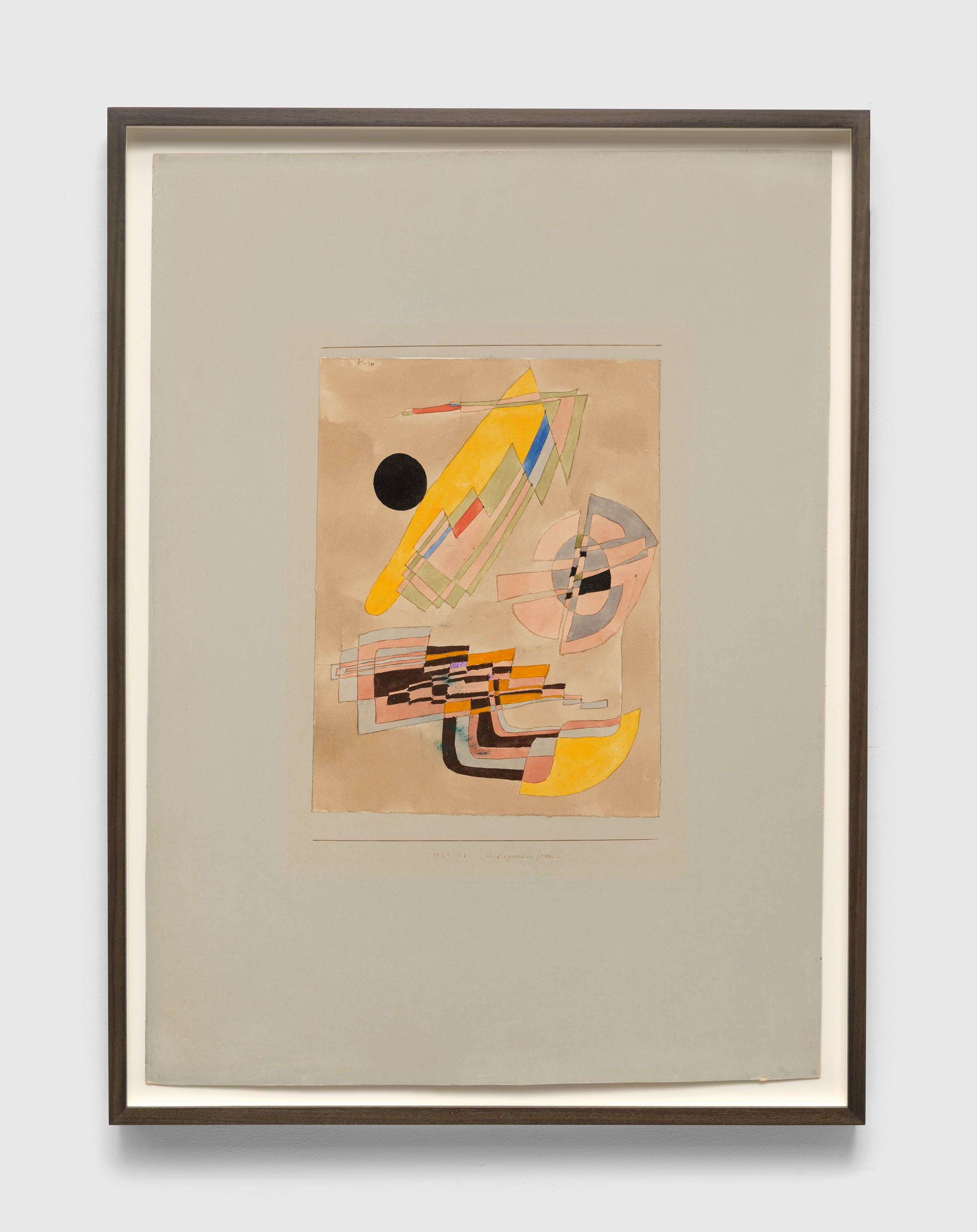 A work on paper by Paul Klee, titled physiognomische Genesis (Physiognomic genesis), dated 1929.