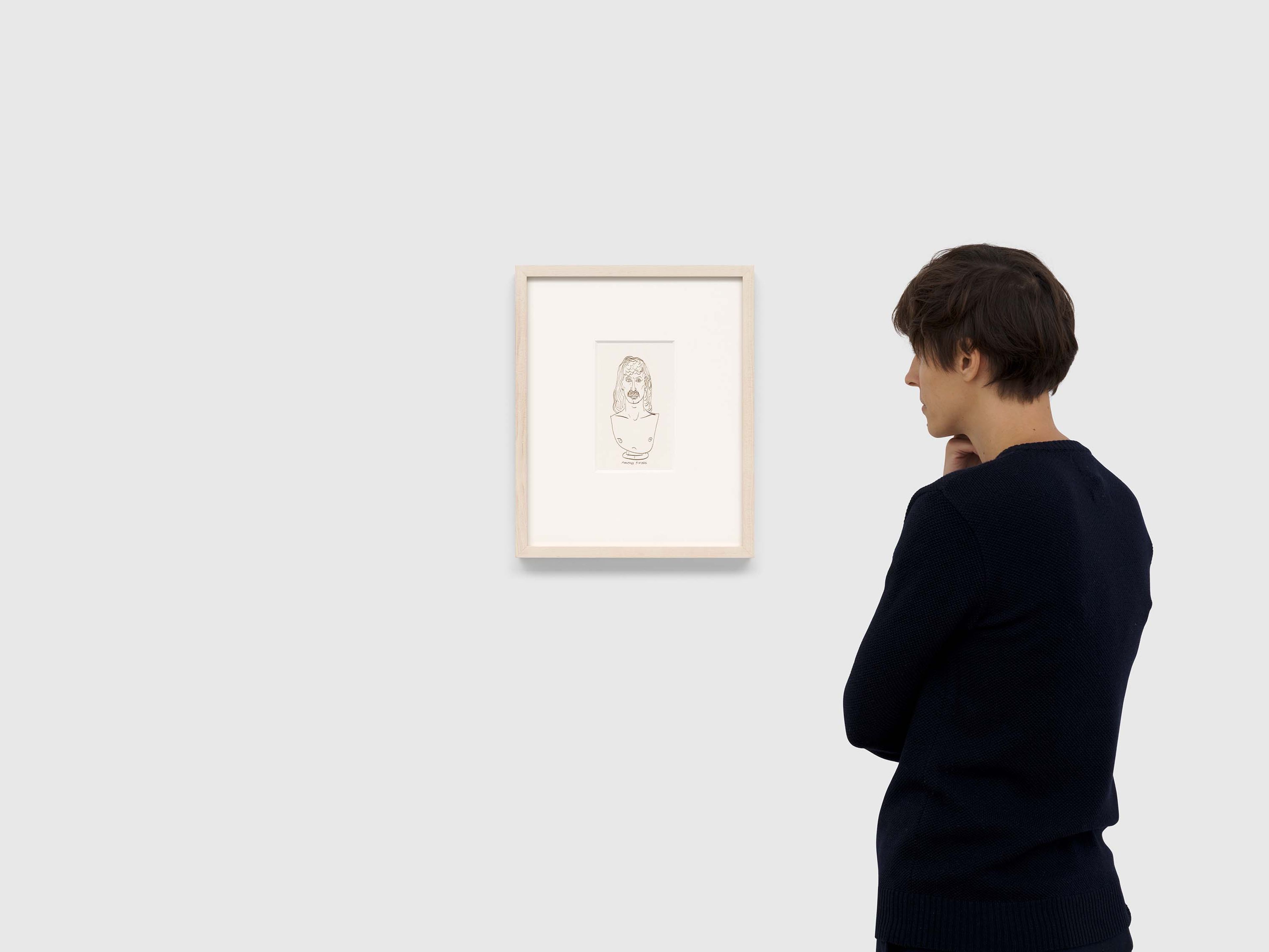 A work on paper by Steven Shearer, titled Manfred Finger, dated 2021.