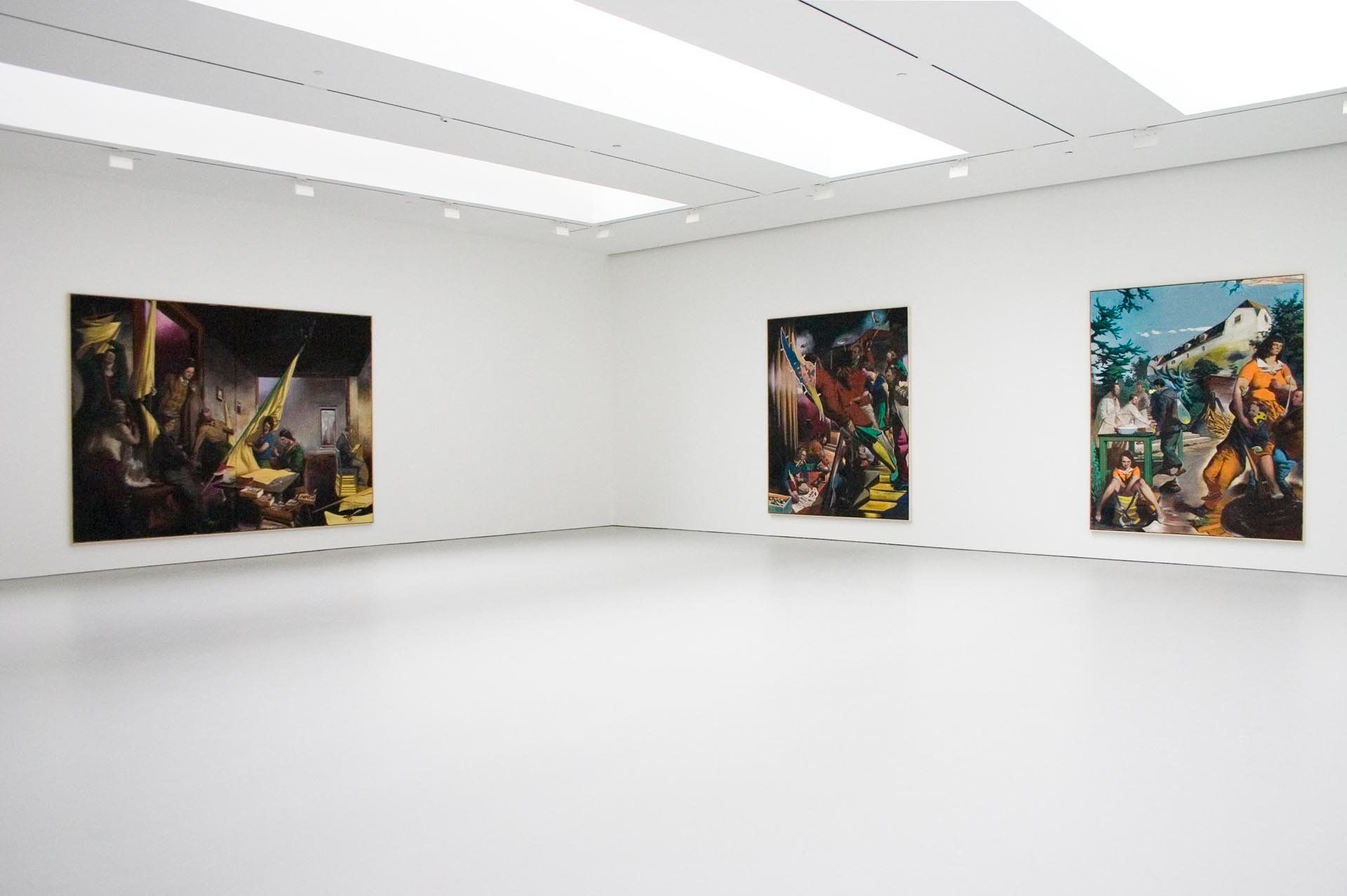 Installation view of the exhibition Neo Rauch at David Zwirner in New York, dated 2008.