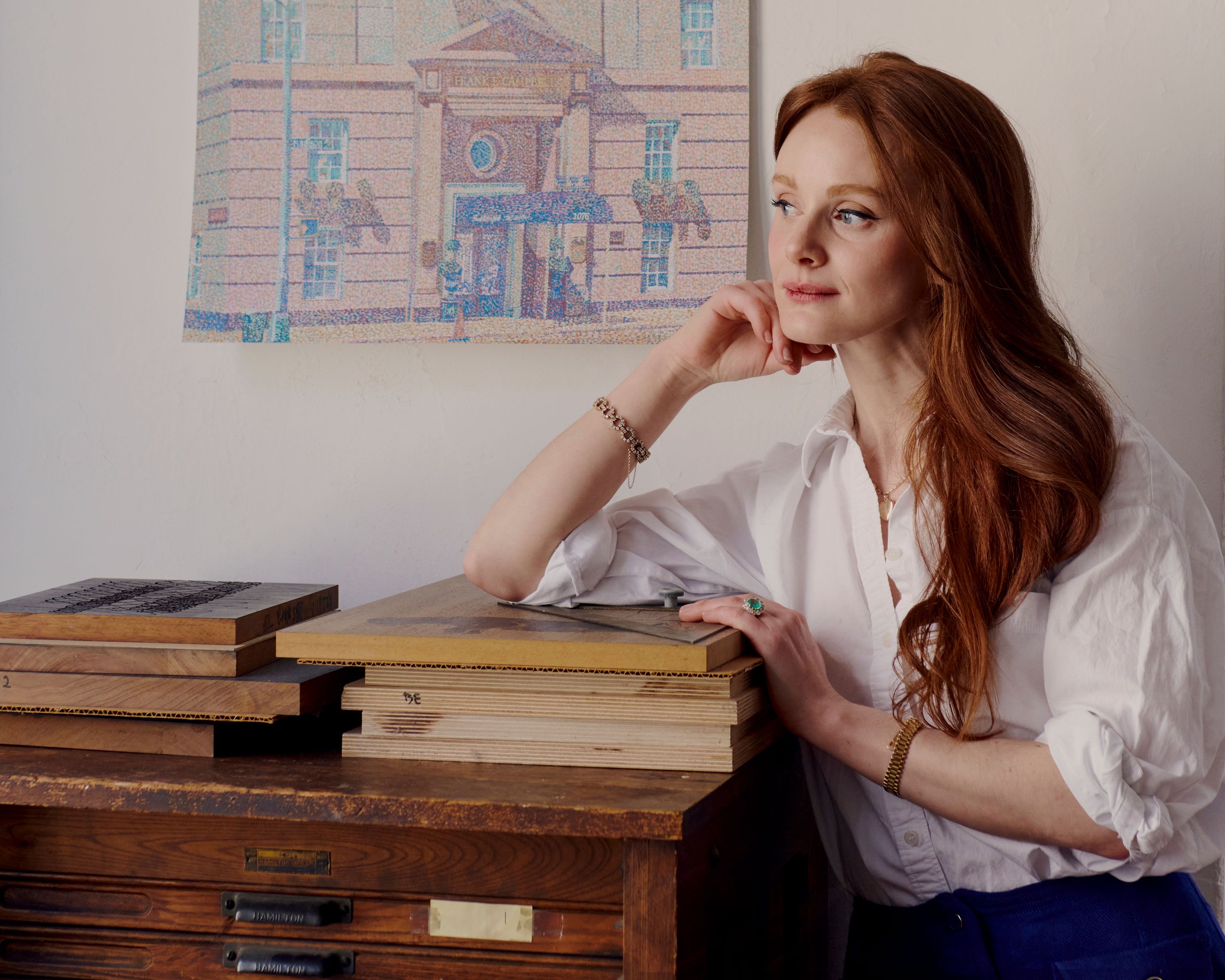 Cynthia Talmadge in her print studio.