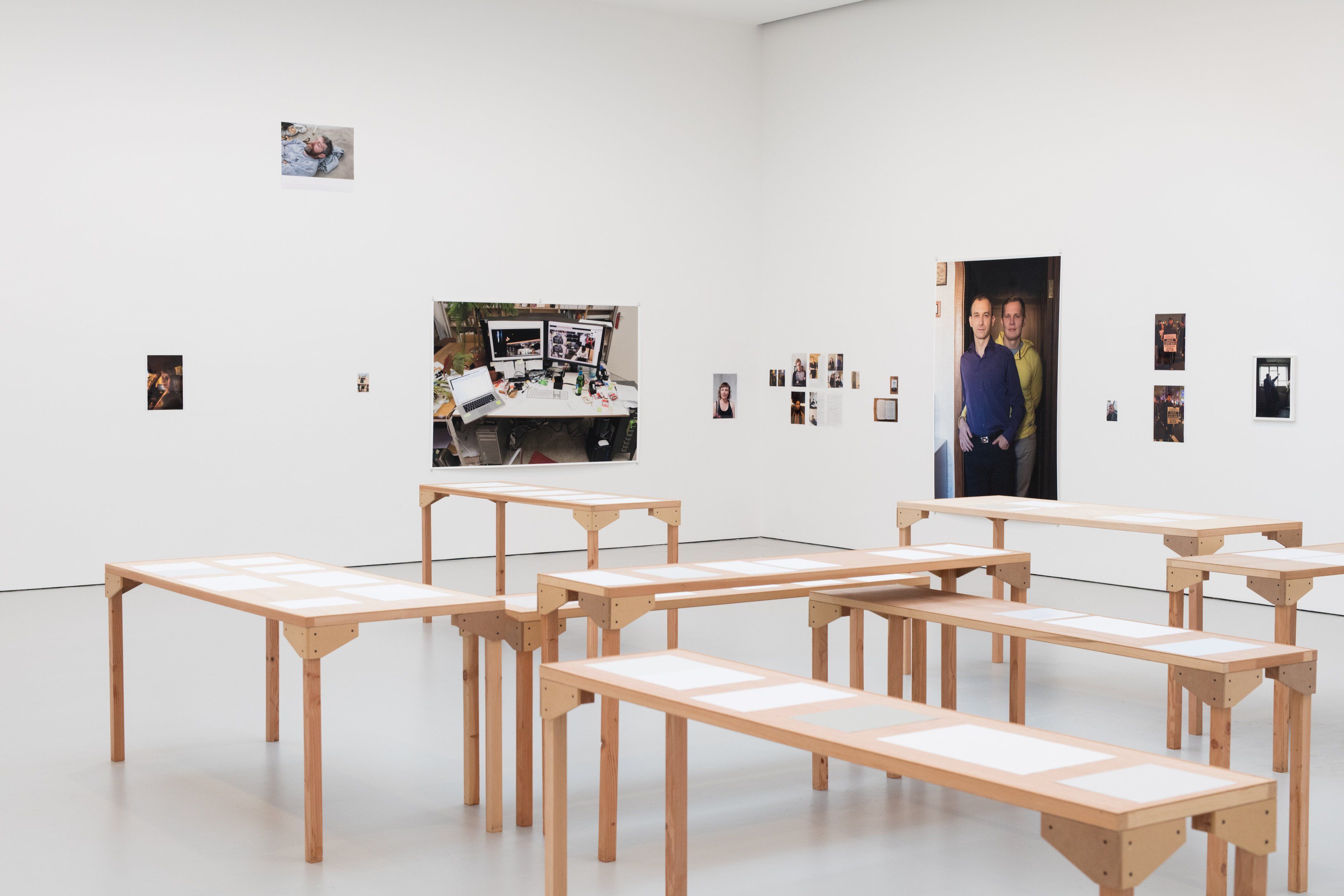 Installation view of the exhibition Wolfgang Tillmans: PCR at David Zwirner in New York, dated 2015.