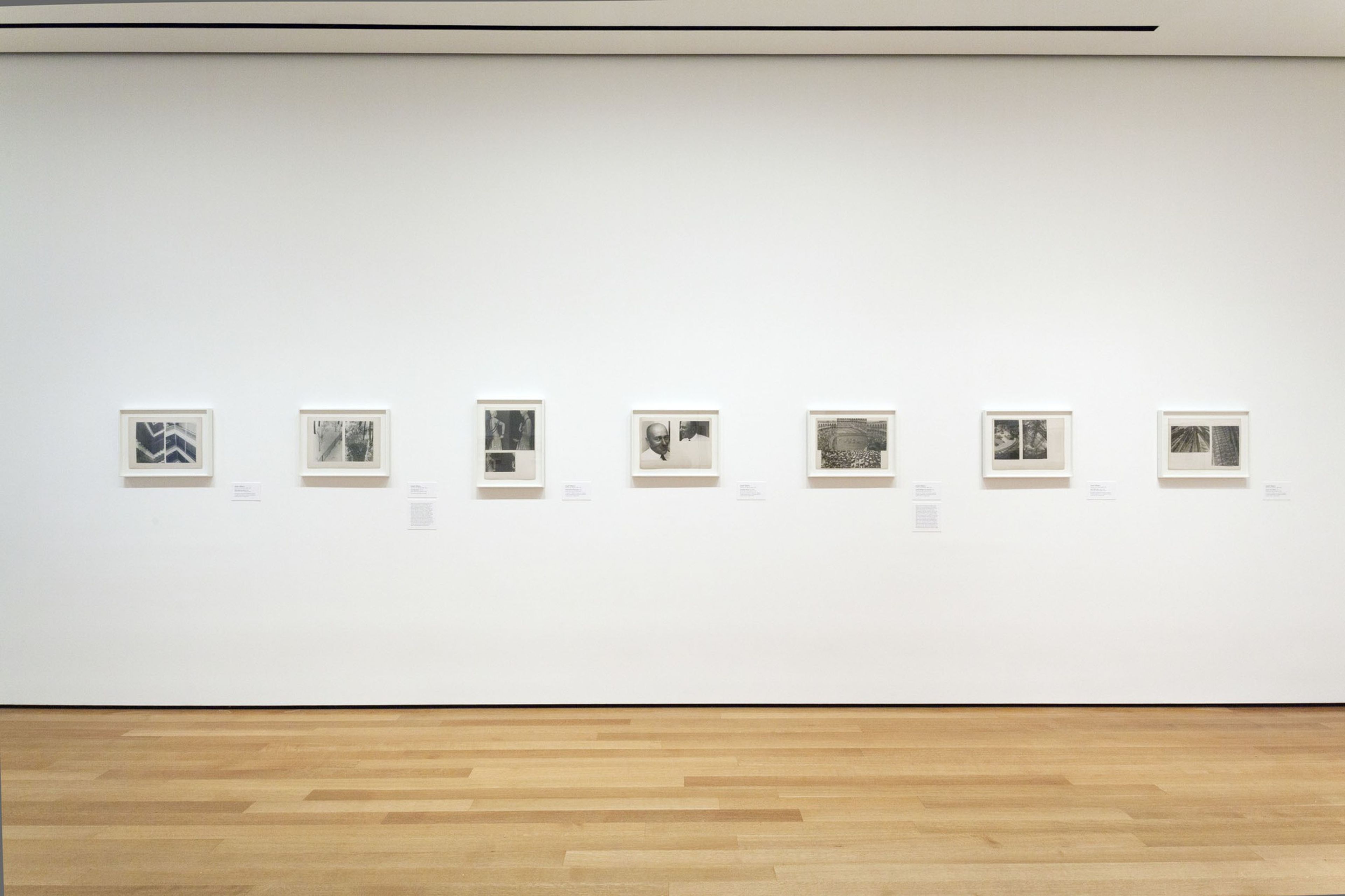 Installation view of the exhibition One and One Is Four: The Bauhaus Photocollages of Josef Albers¬†at The Museum of Modern Art, dated 2016 to 2017.