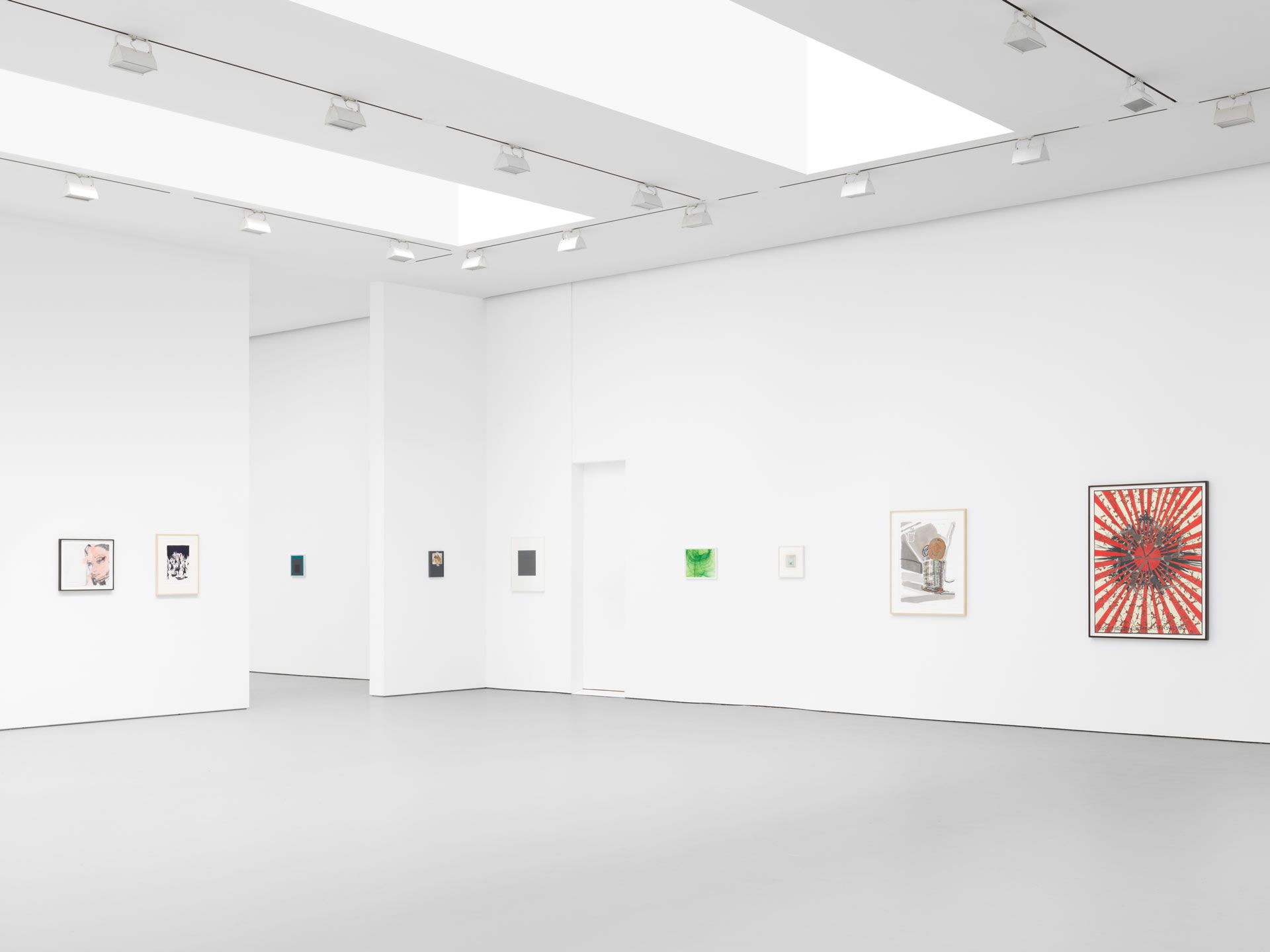 Installation view of the Thread Benefit Exhibition, at David Zwirner New York, dated 2017.