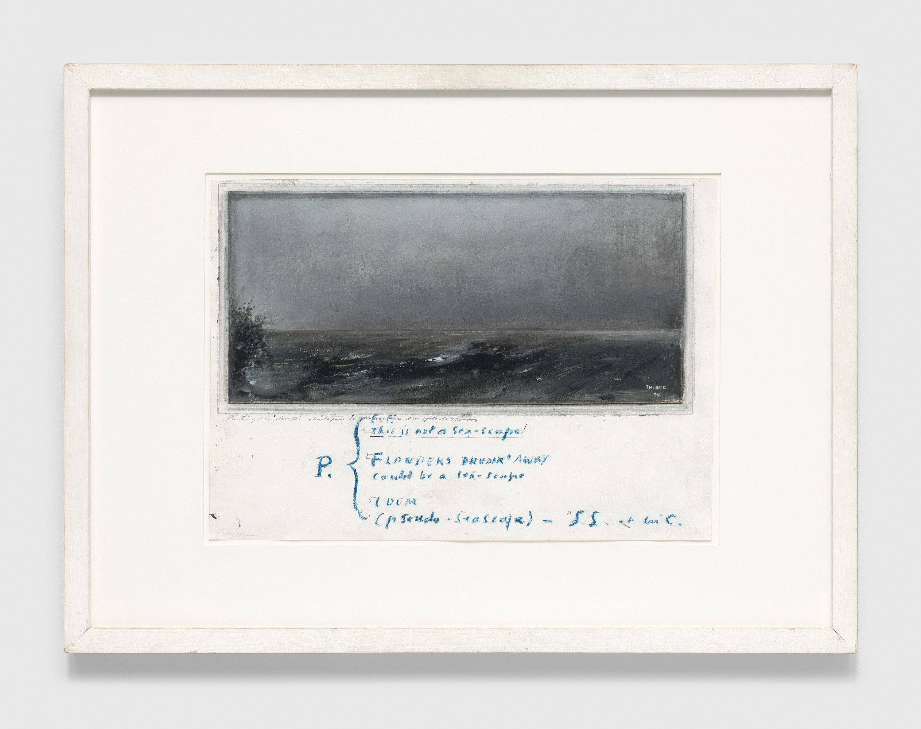 An acrylic, china marker, and ink on photograph artwork by Thierry De Cordier, titled F.F. Could be a Seascape, dated 1998.