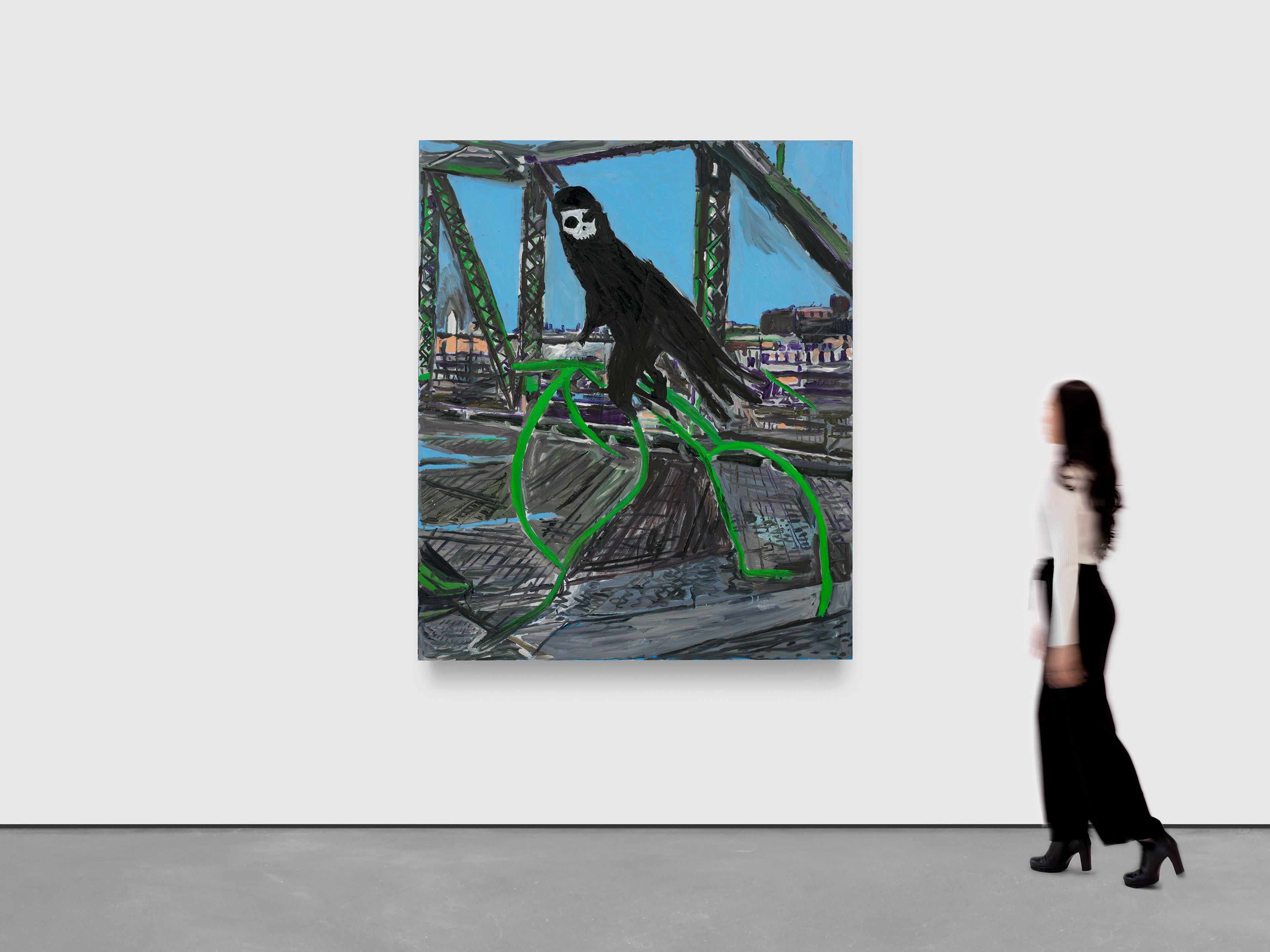 A painting by Josh Smith, titled The Bridge, dated 2025.