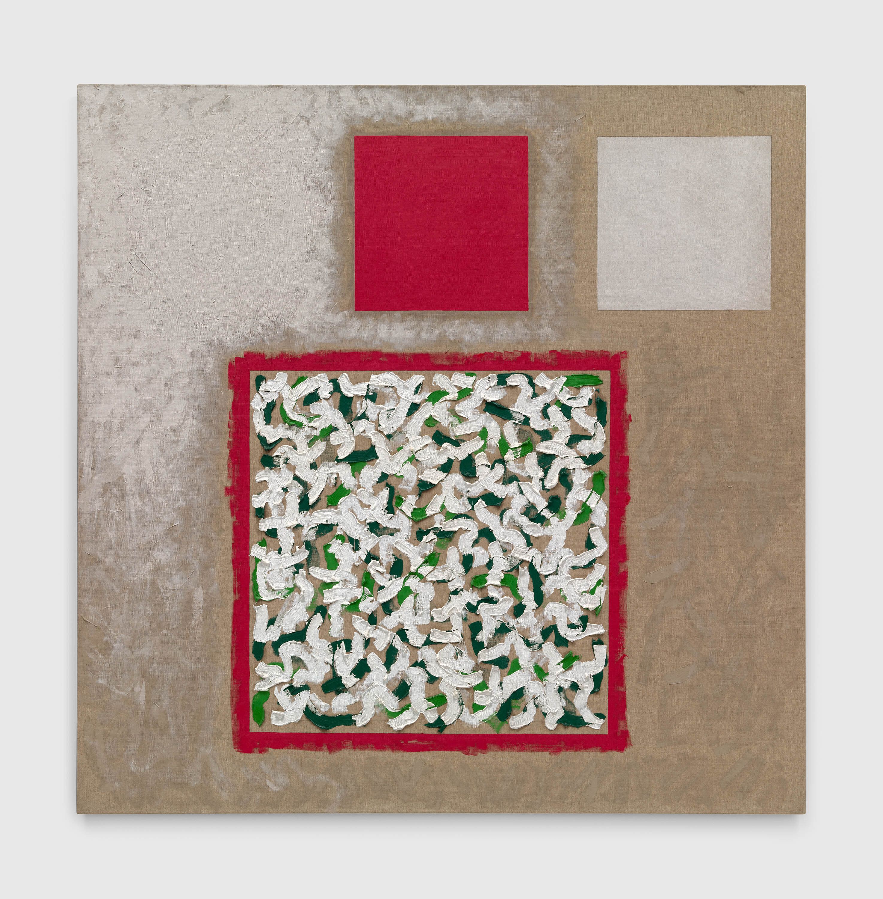 A painting by Robert Ryman, titled 62" Square, dated 1964.