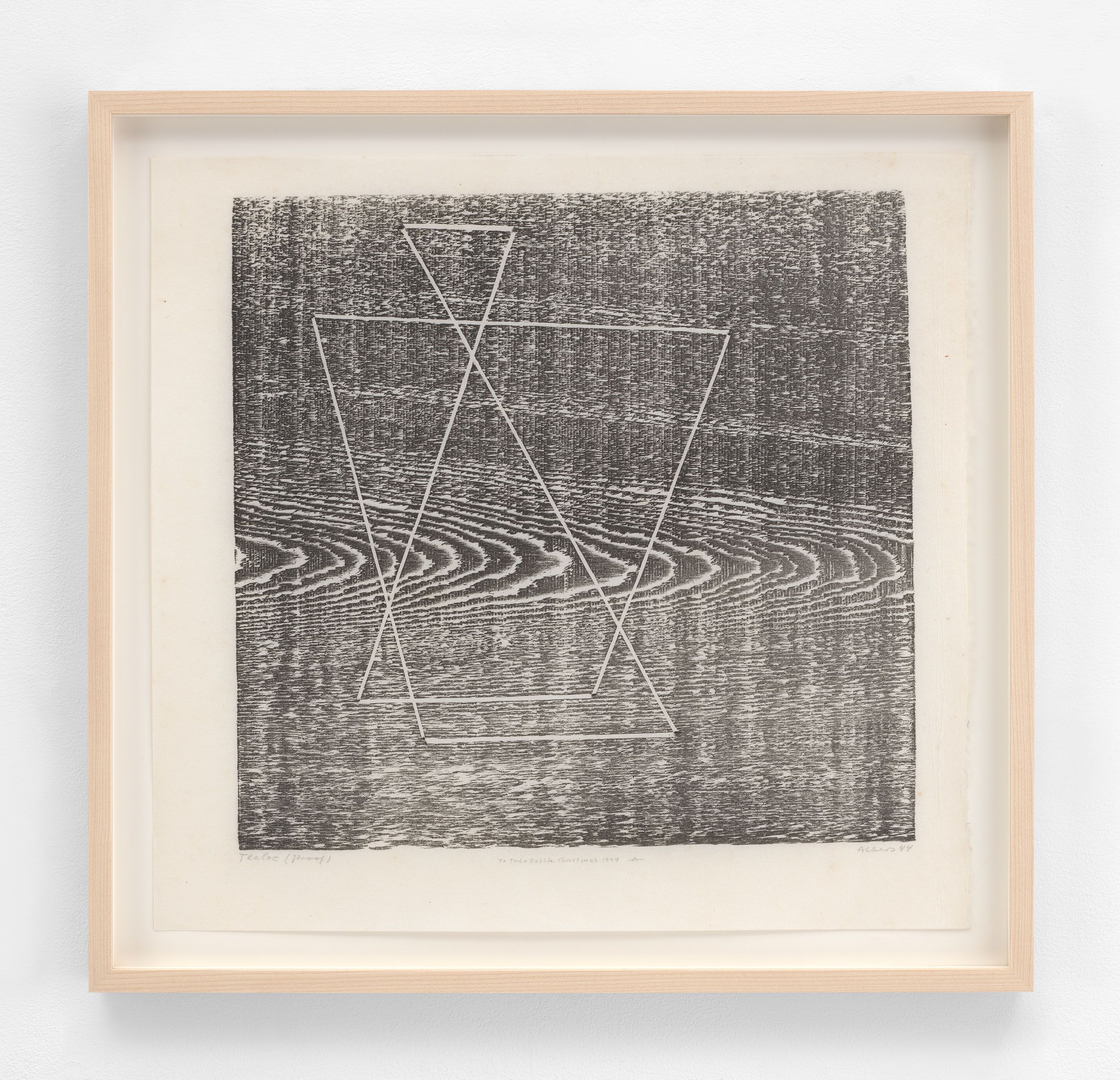 An artwork by Josef Albers, titled Tlaloc, dated 1944.