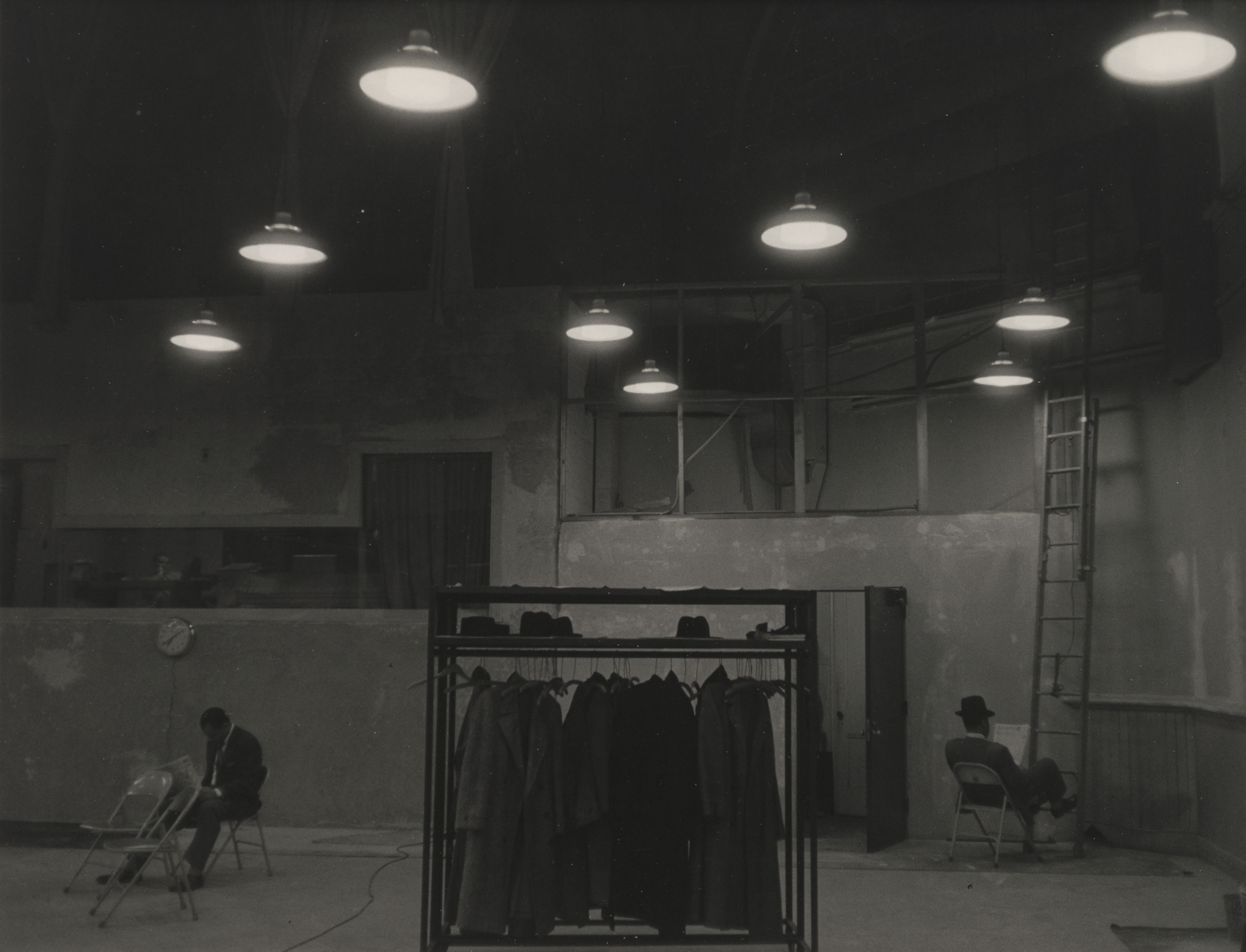 A silver gelatin print by Roy DeCarava, titled Ellington session break, dated 1954.