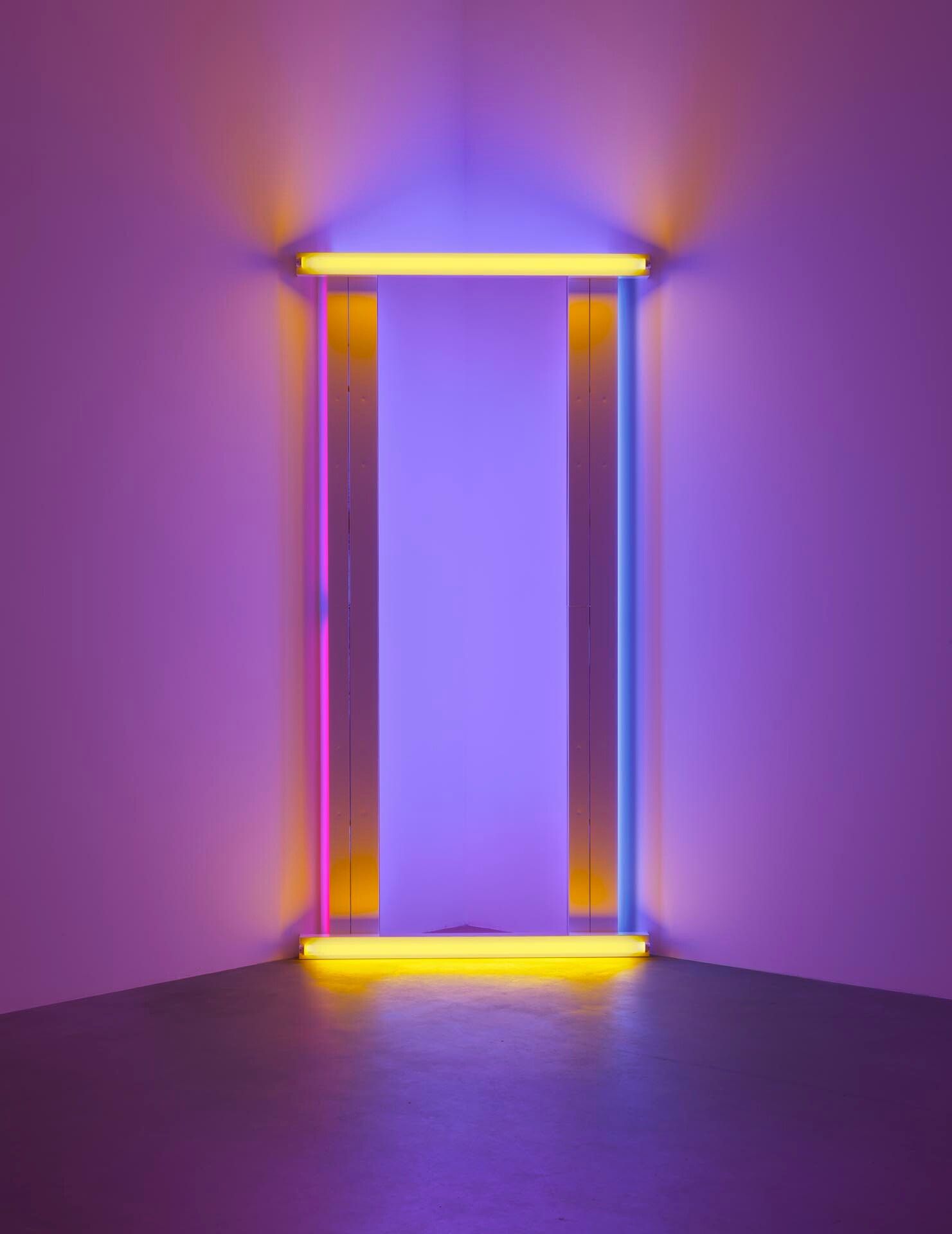 A sculpture by Dan Flavin titled untitled (to Barnett Newman) one, dated 1971.