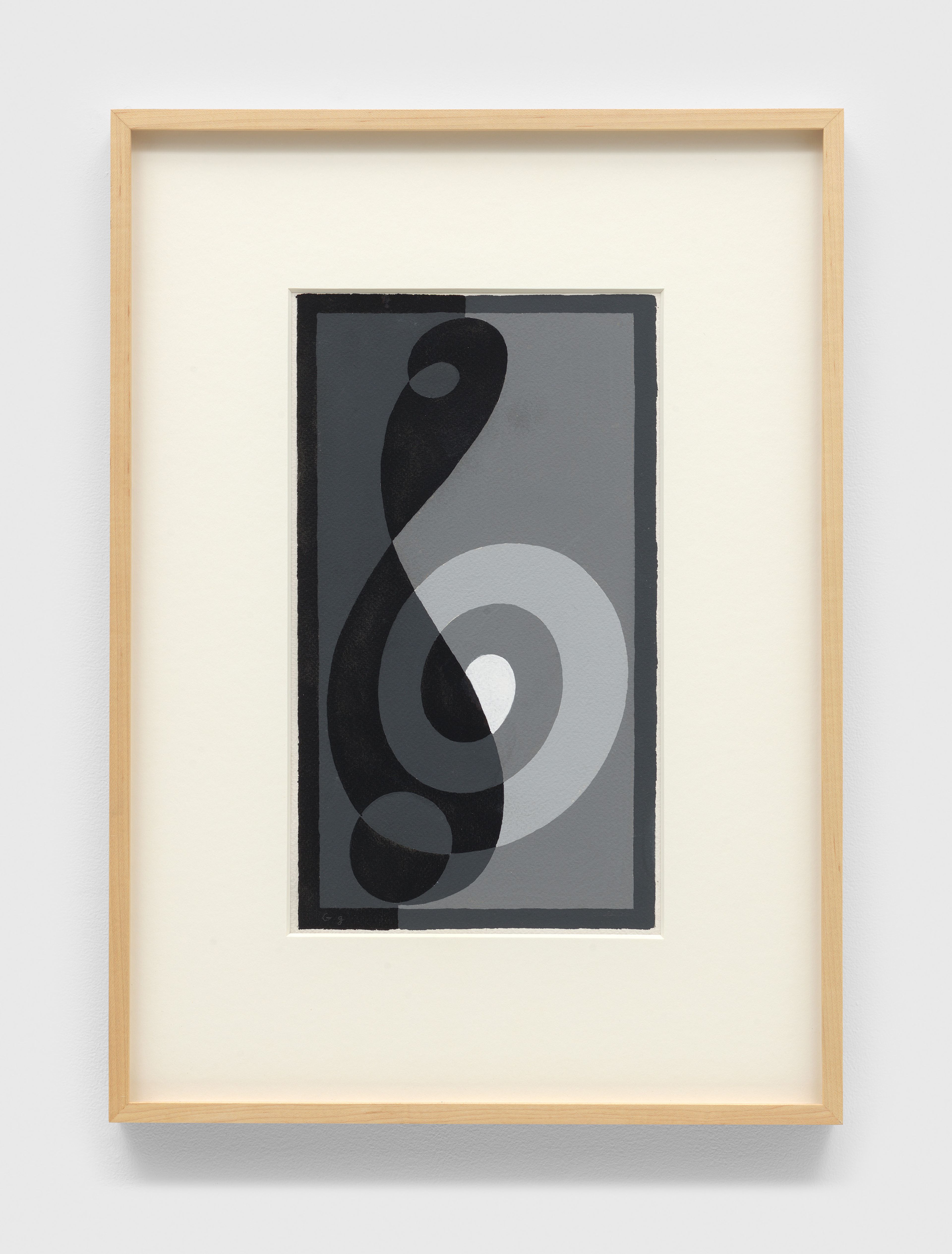 A painting by Josef Albers, titled Treble Clef G g, 1932 to 1935.