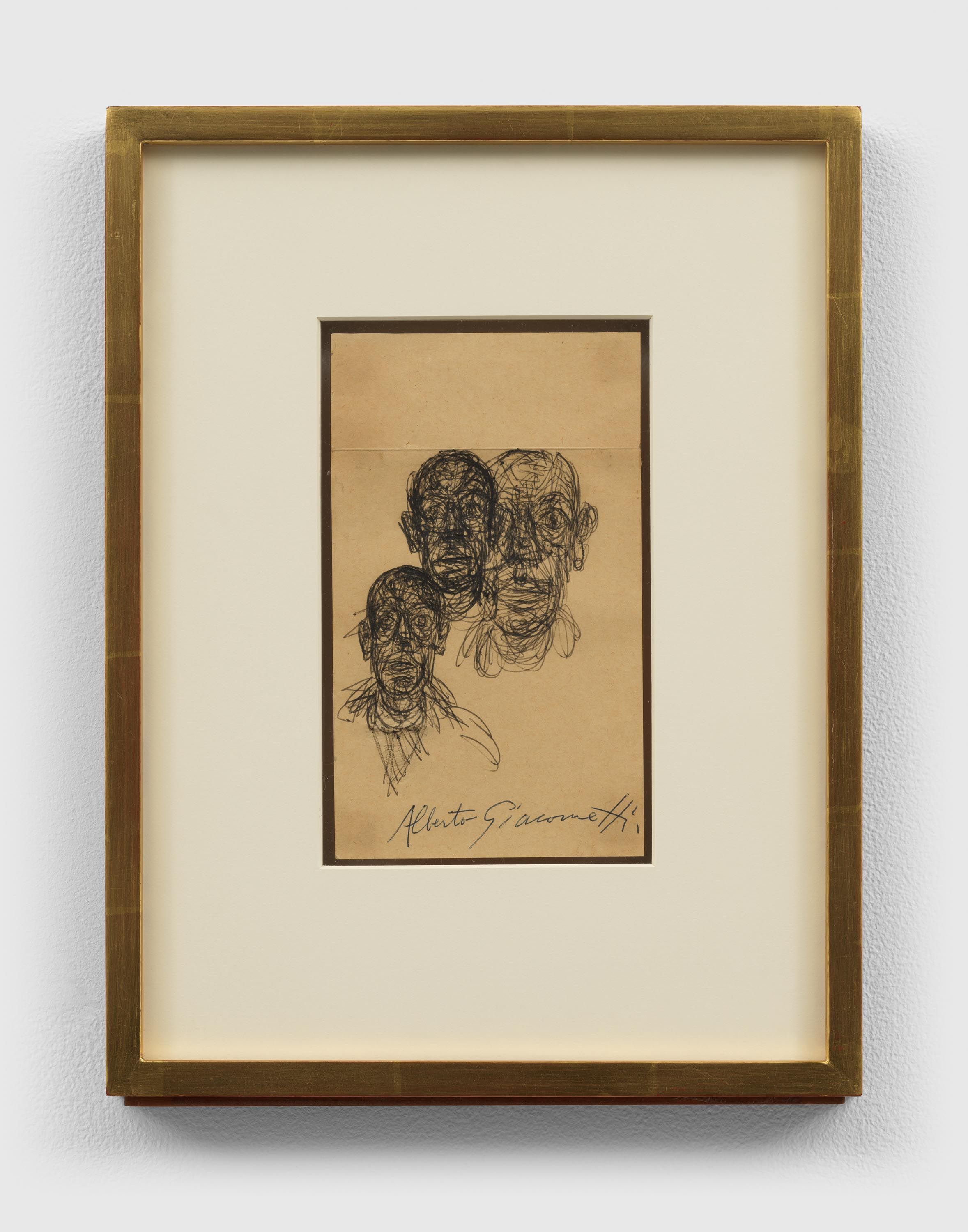A drawing by Alberto Giacometti, titled Three Heads of Diego, undated.