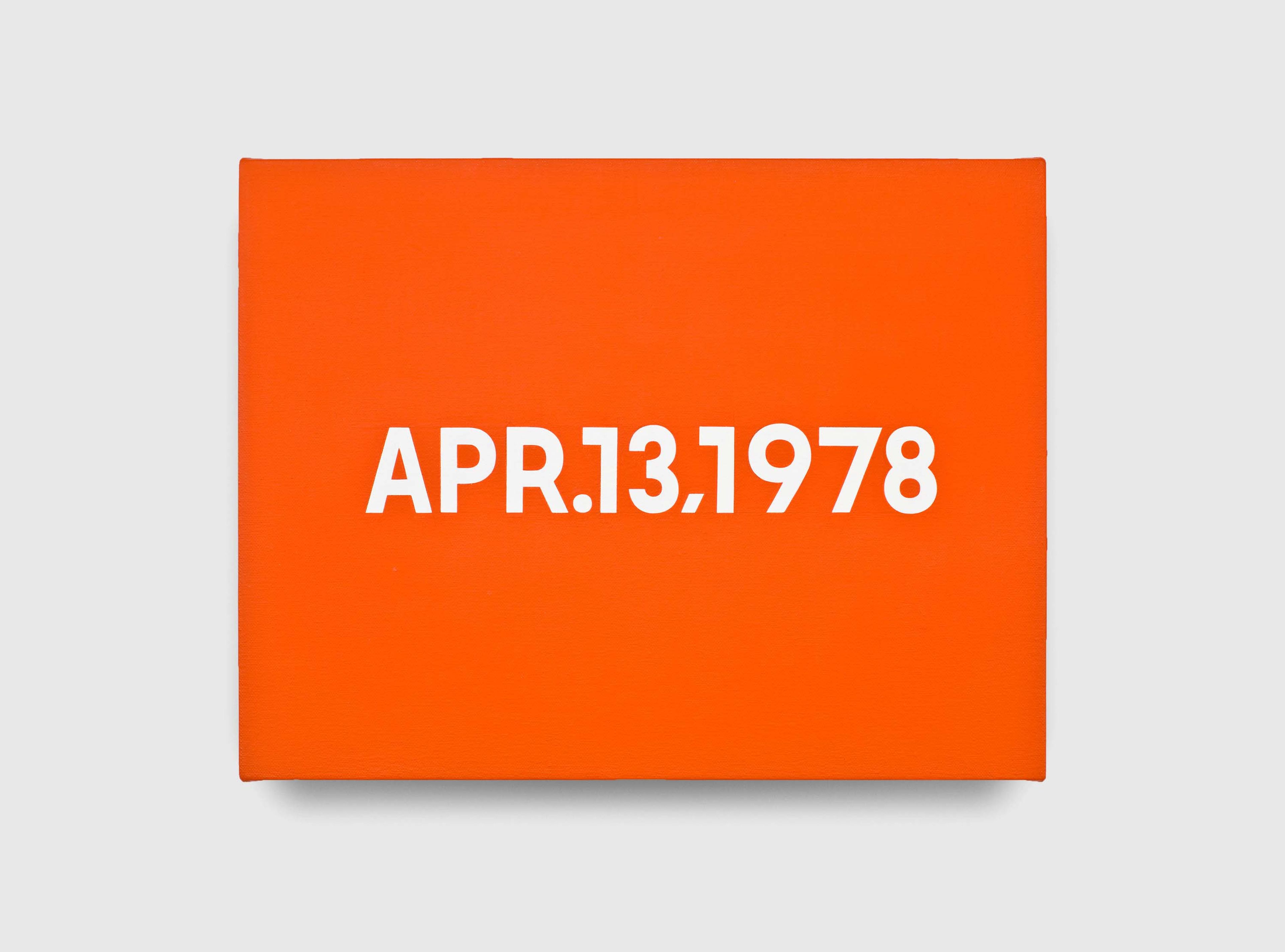 A painting by On Kawara, titled APR. 13, 1978, dated 1978.