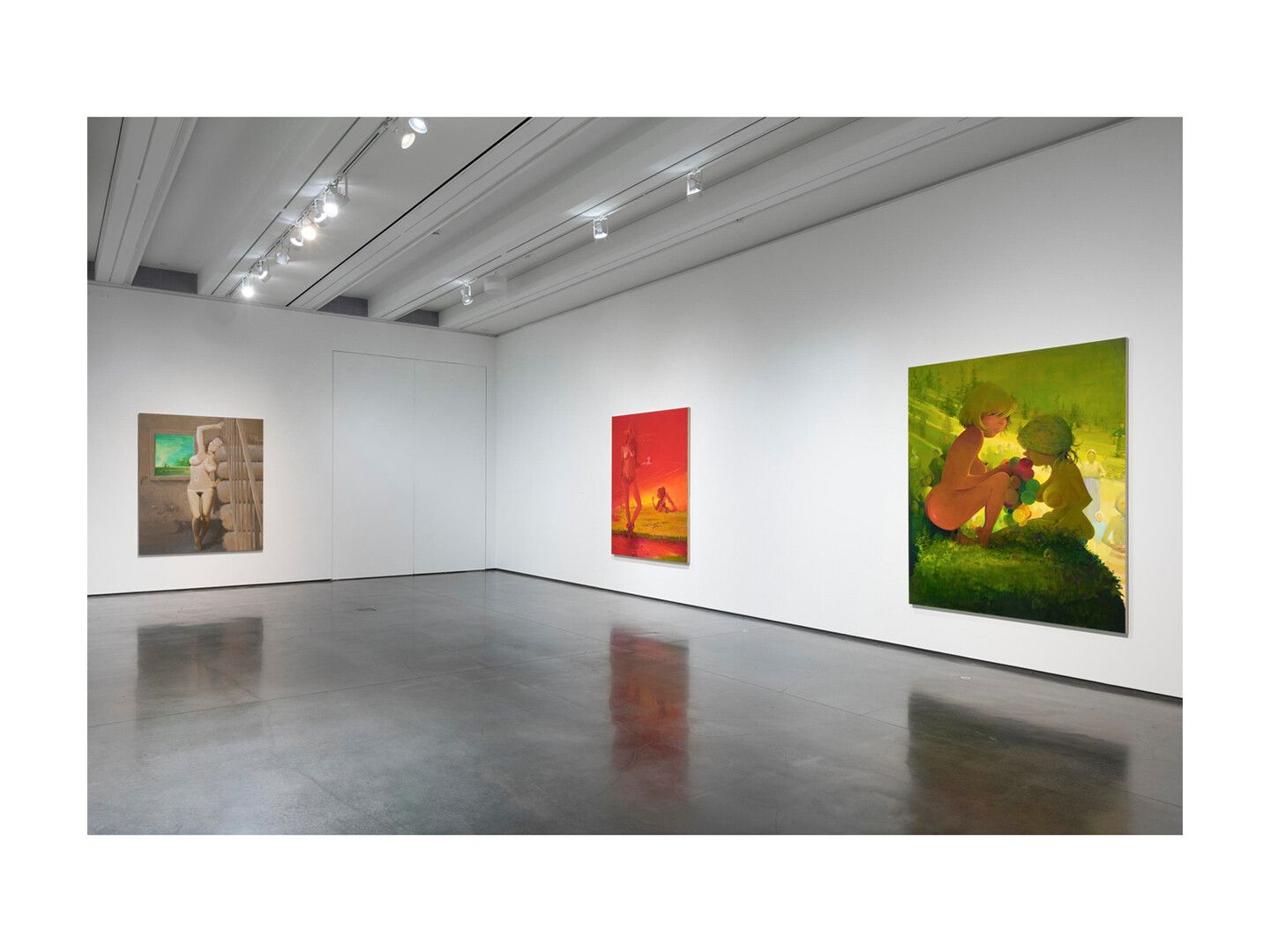 Installation view of the exhibition, Lisa Yuskavage: Wilderness, at Aspen Art Museum, Colorado, dated 2020.