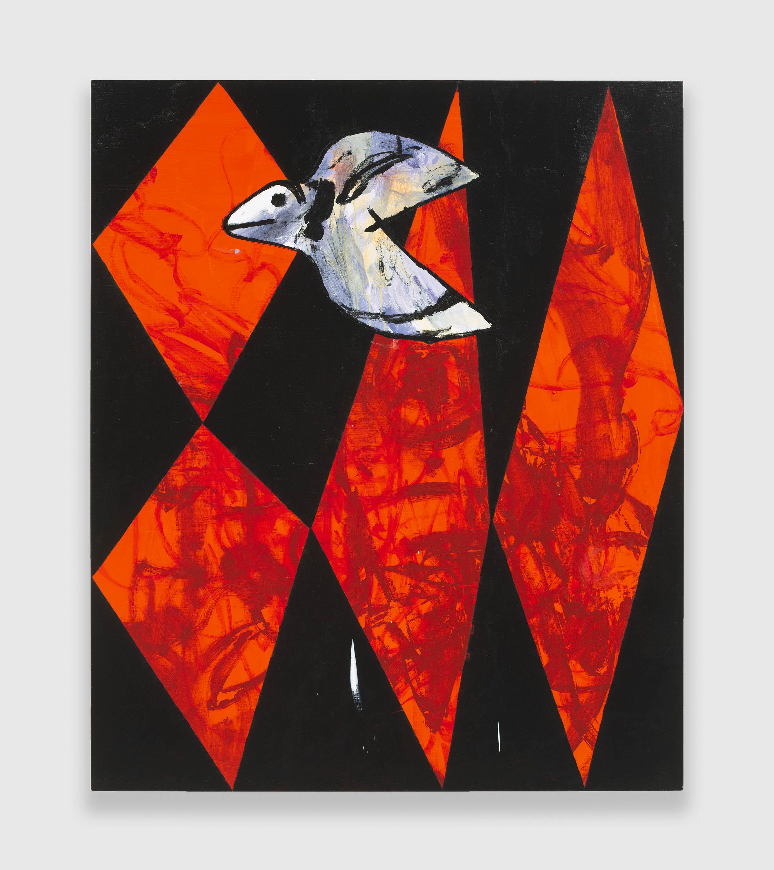 A painting by Charline von Heyl, titled Hell Bird, dated 2022.