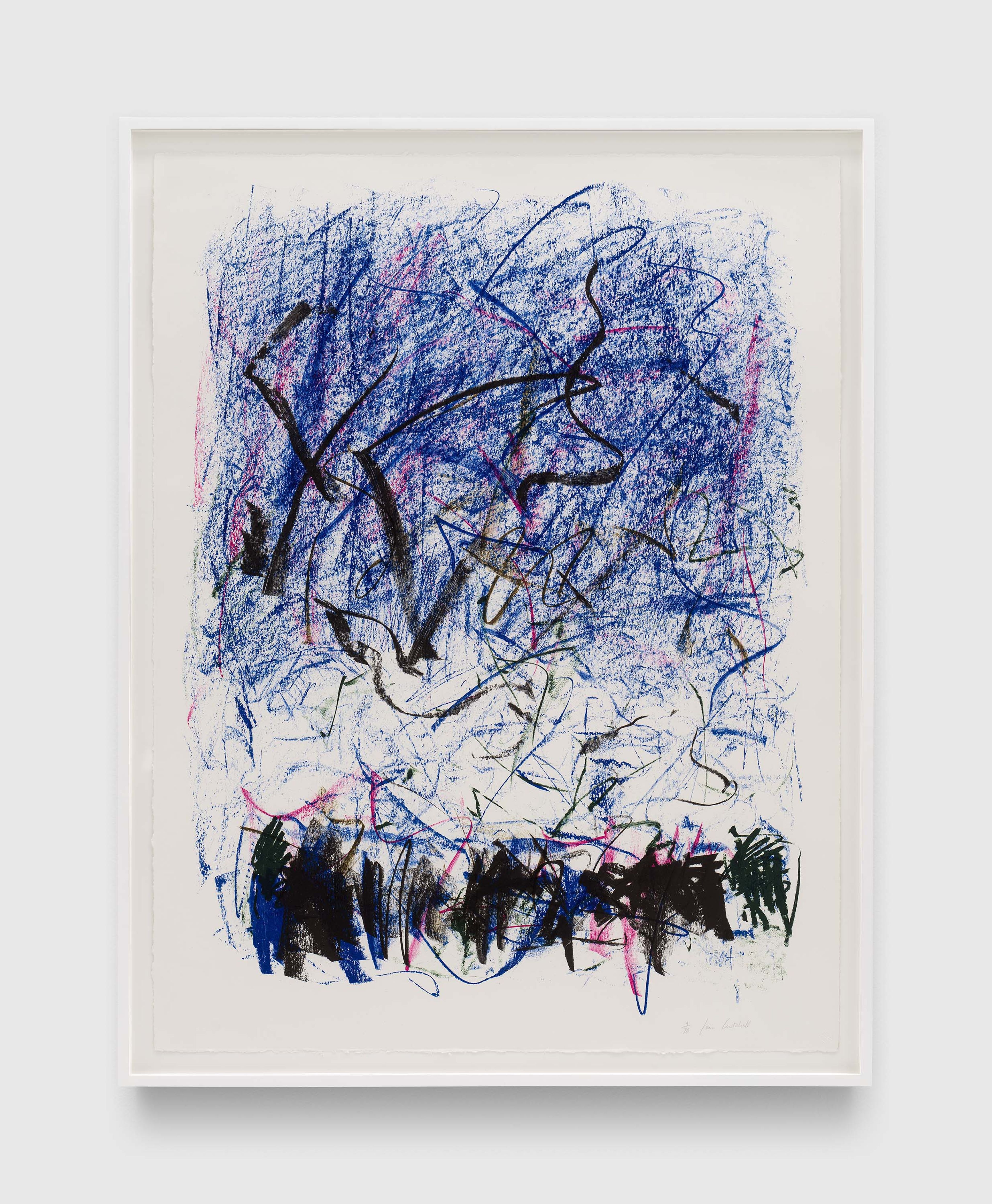 A print by Joan Mitchell, titled Bedford III, dated 1981.