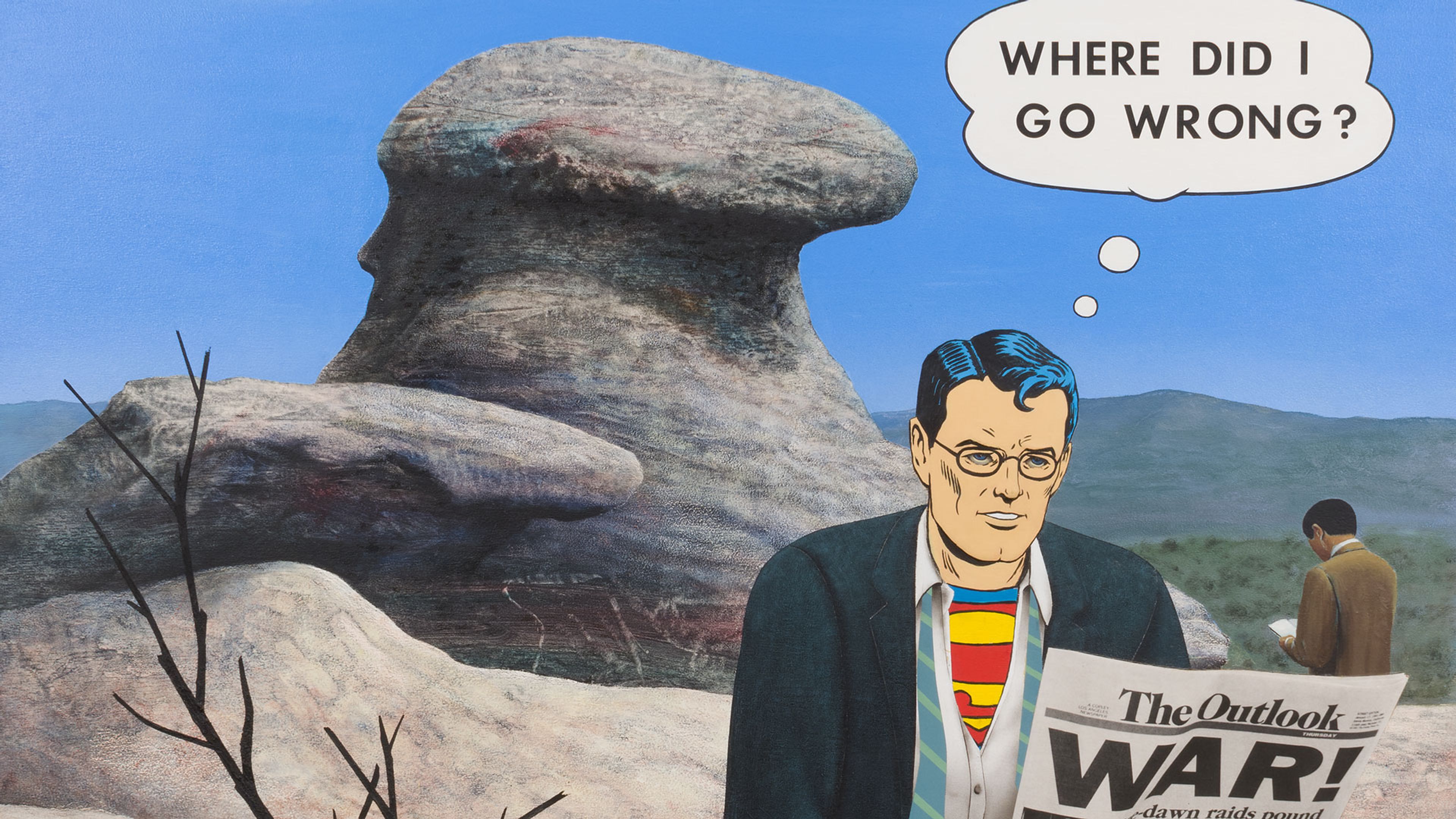 A painting by Llyn Foulkes, titled Where Did I Go Wrong?, dated 1991.