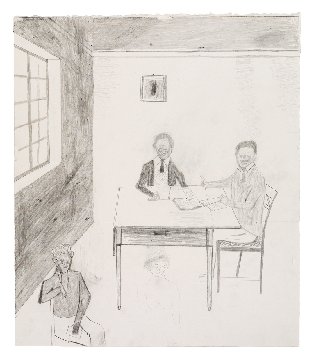 A drawing by Jockum Nordstrom, titled An other problem, dated 2019.