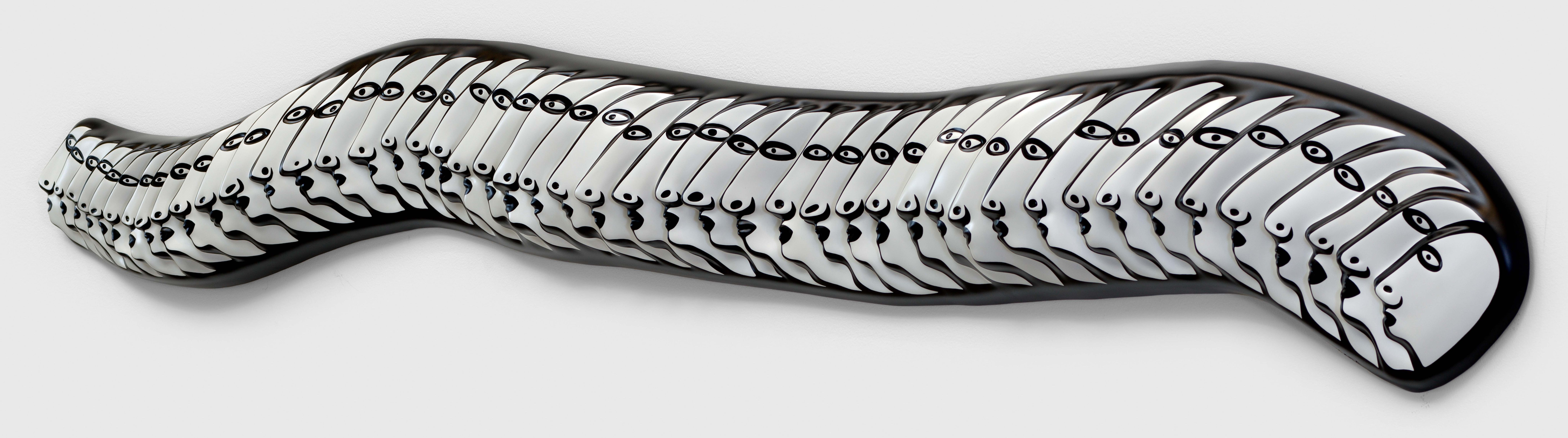 A sculpture by Yayoi Kusama, titled SOULS OF WOMEN THAT CONTINUE FOREVER (10-B/W), dated 2020.