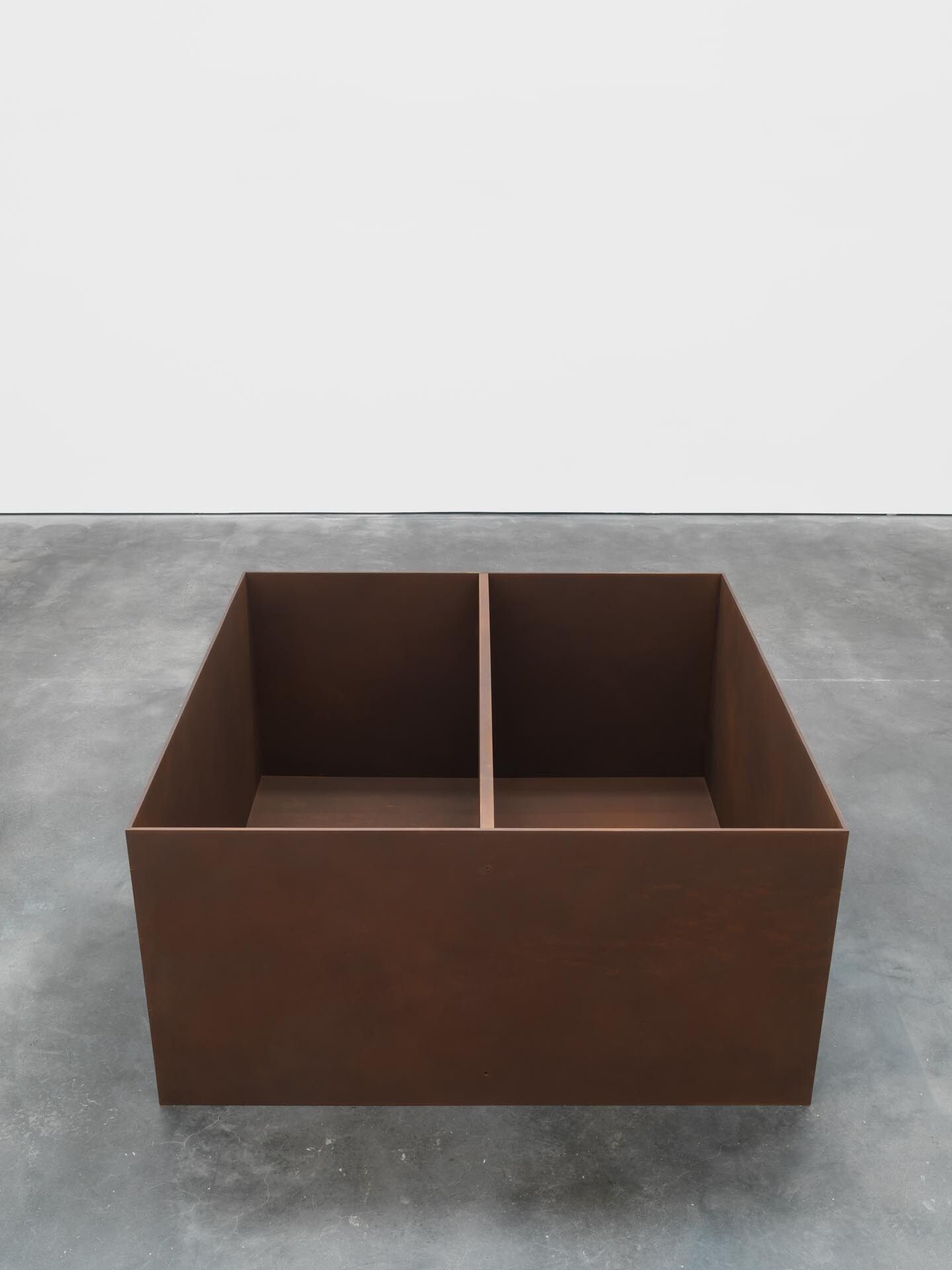 An untitled sculpture by Donald Judd, dated 1989.