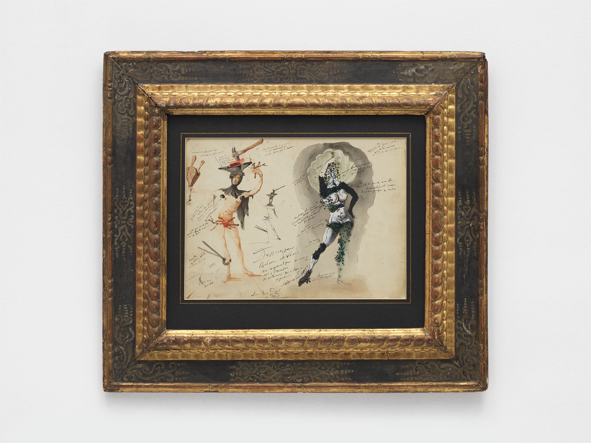 A drawing by Salvador Dali, titled Vulcain et V√©nus, translated as Vulcan and Venus, dated 1941. 