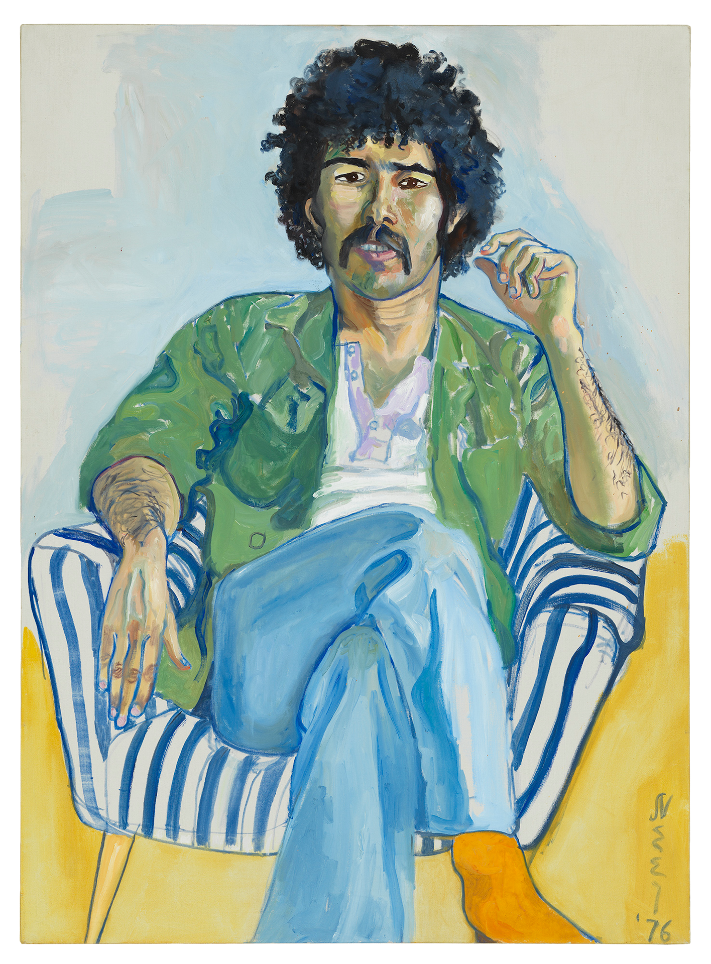 A painting by Alice Neel, titled The Arab, dated 1976.