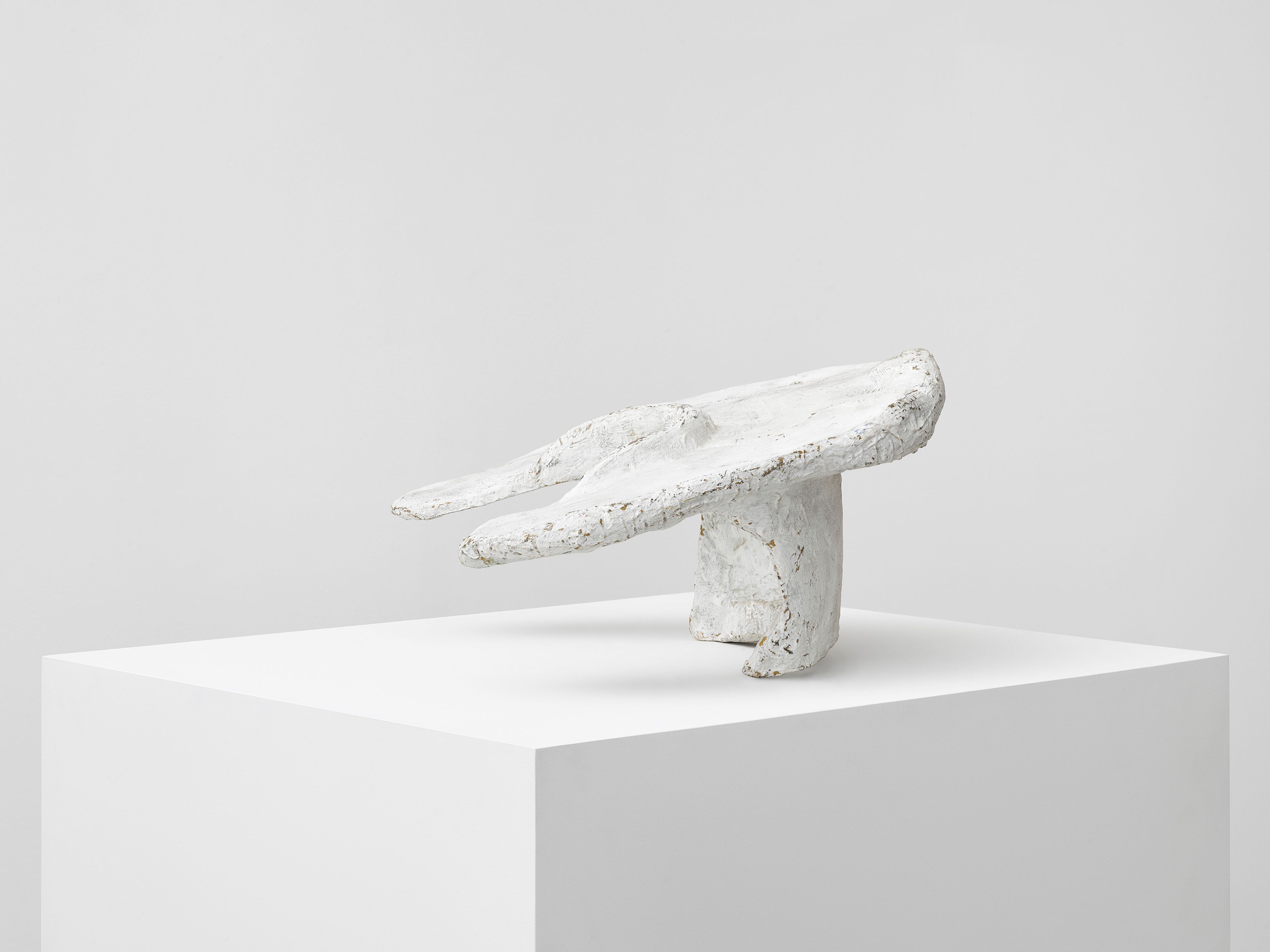 A papier-mâché, plaster, and dispersion sculpture by Franz West, titled Passstück (Adaptive), dated before 1980.