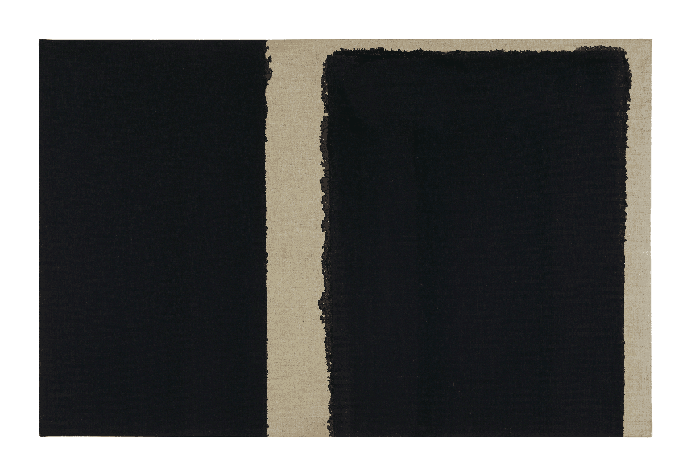 An oil painting on linen by Yun Hyong-keun, titled Burnt Umber & Ultramarine Blue, dated 1997.