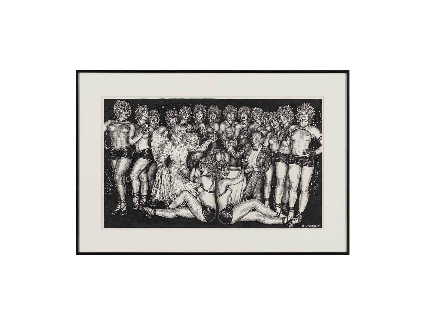 A drawing by R. Crumb, titled Crazy Horse, dated 1996.