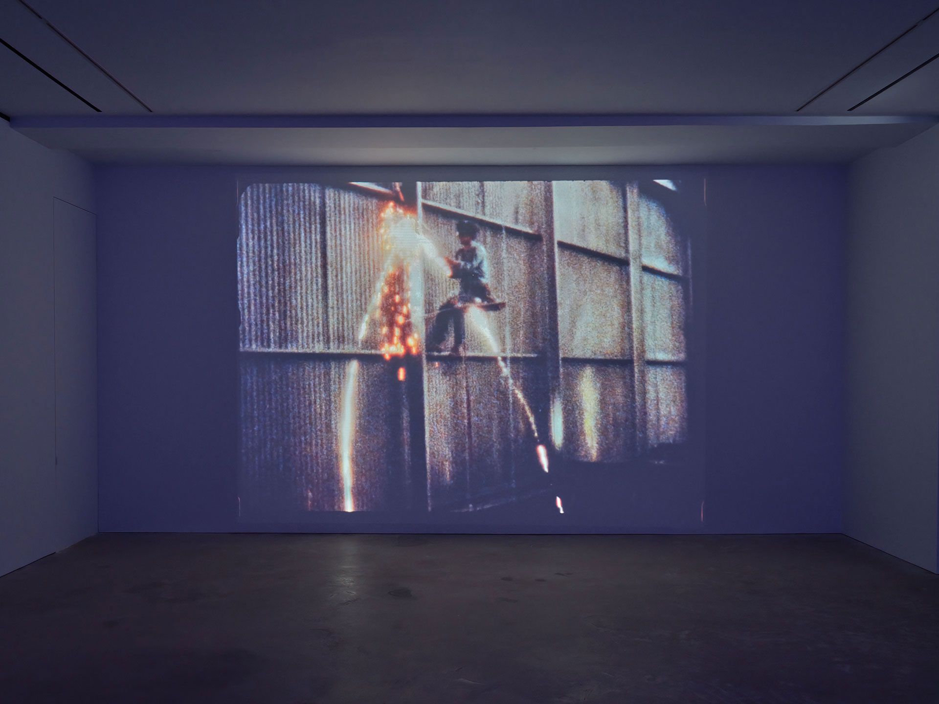 A film by Gordon Matta-Clark, titled Day's End, dated 1975.