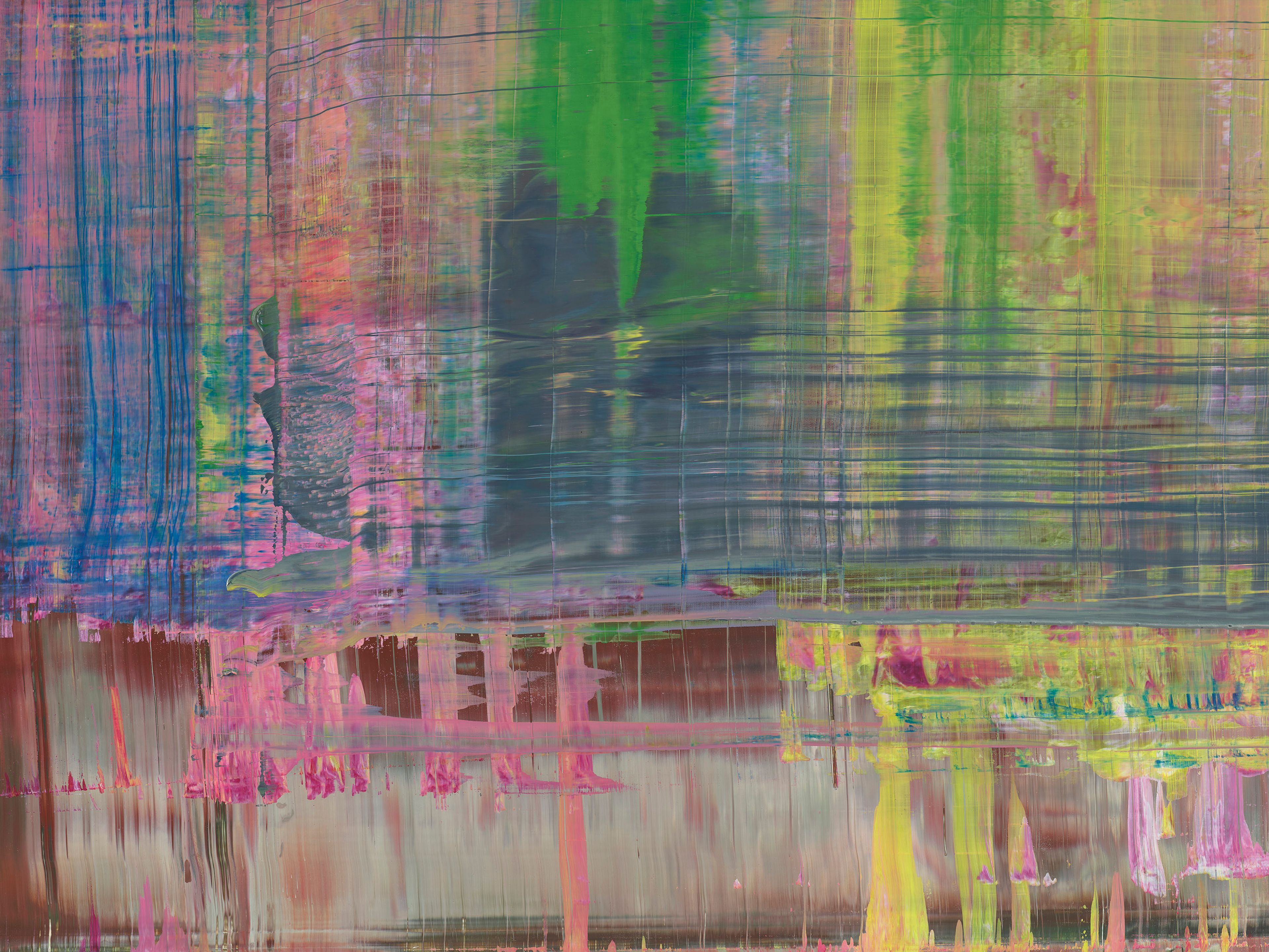 A detail from a painting by Gerhard Richter, titled Abstraktes Bild (Abstract Painting), dated 2001.